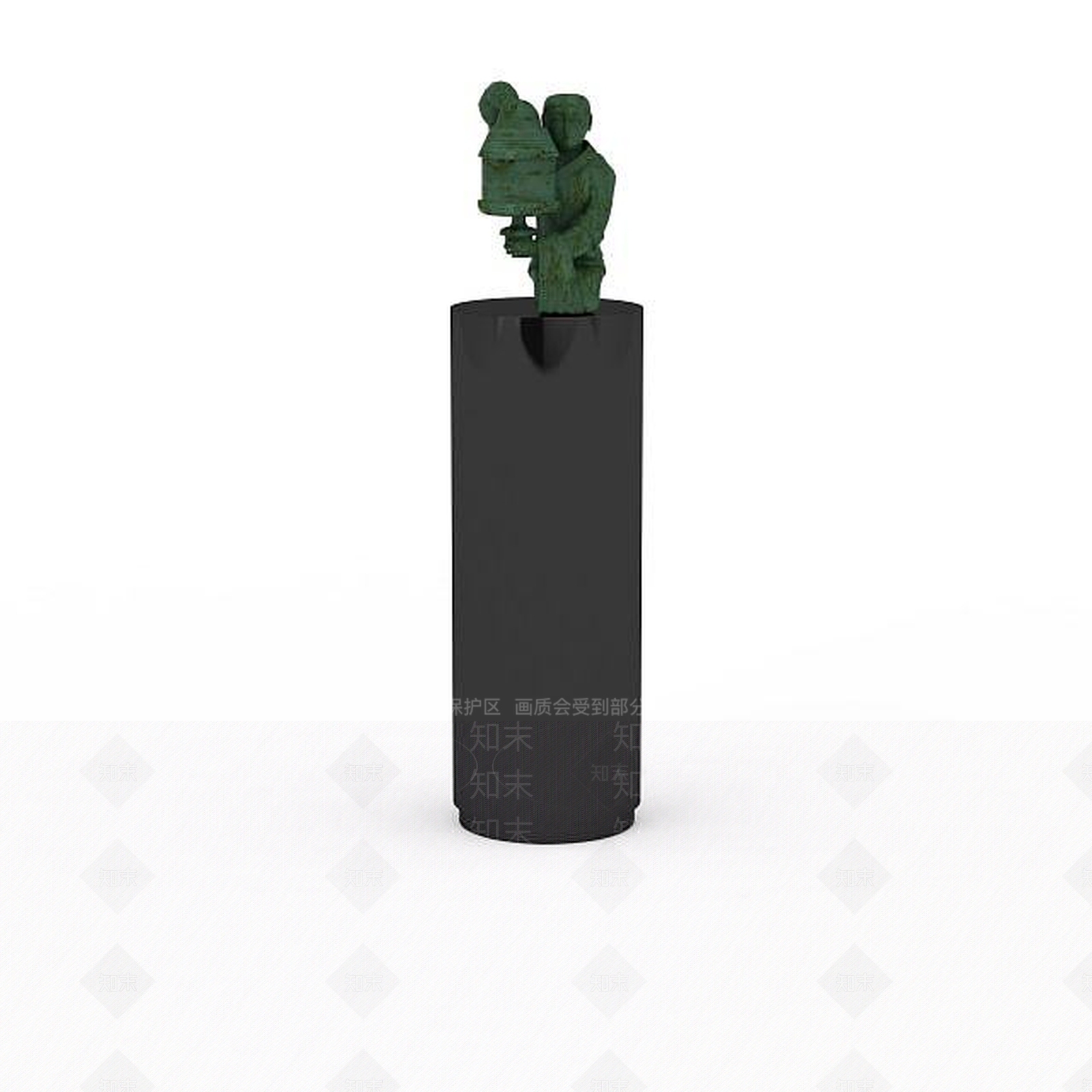 现代绿色人偶摆件3D模型下载【ID:1196446084】