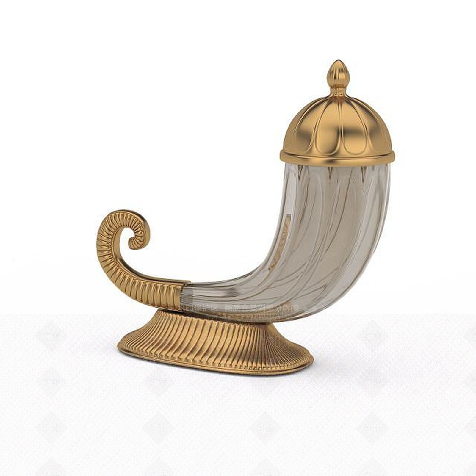 现代金色牛角摆件3D模型下载【ID:1196447252】