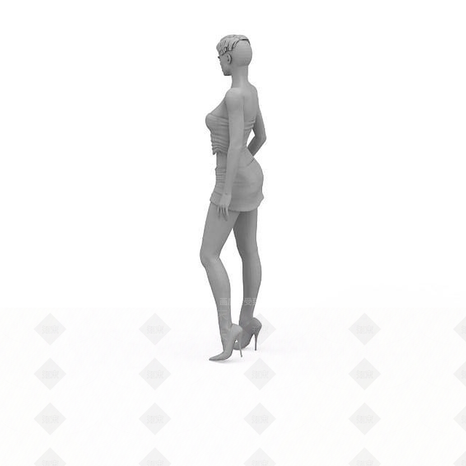 现代卡通女性3D模型下载【ID:1196447689】