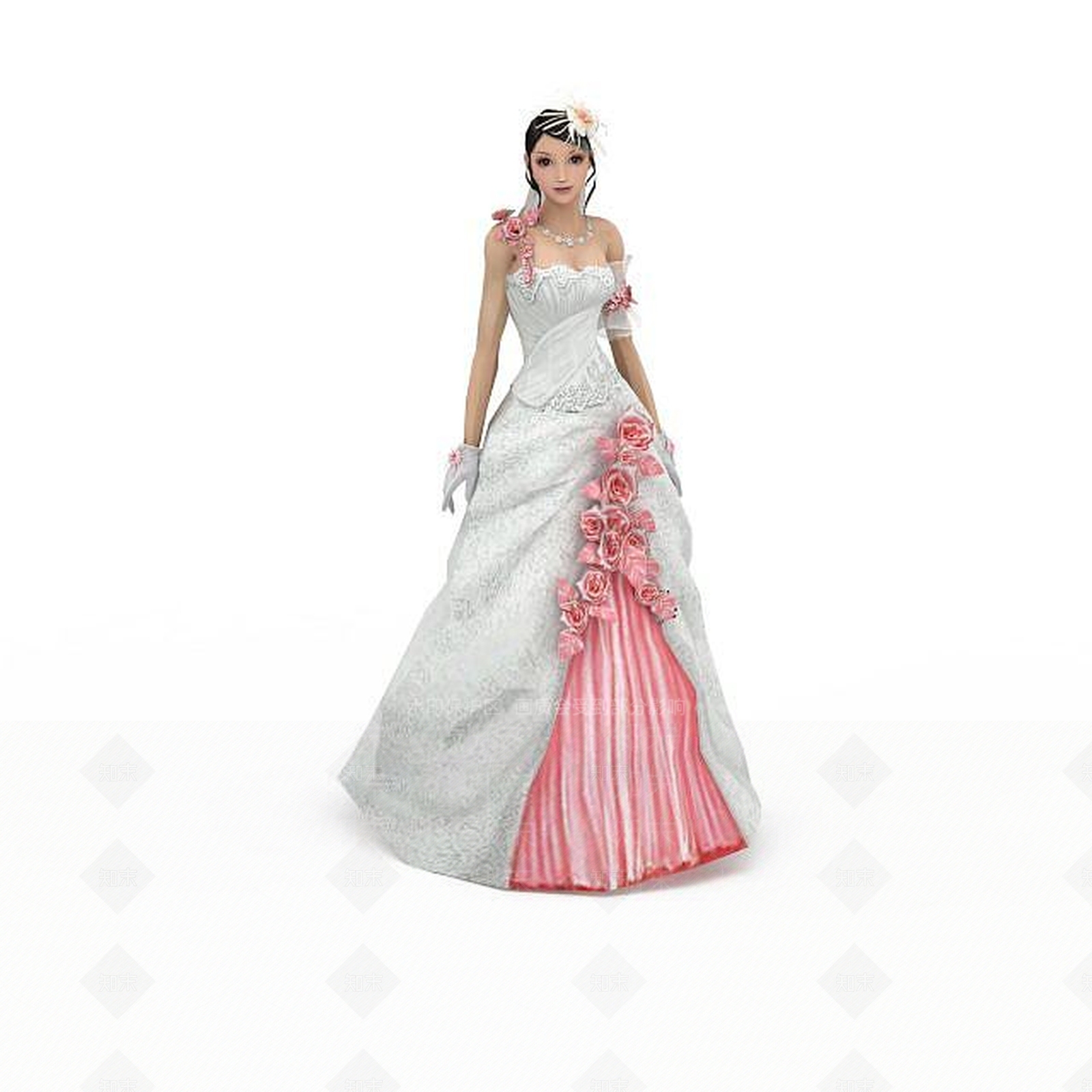 现代卡通新娘3D模型下载【ID:1196447853】