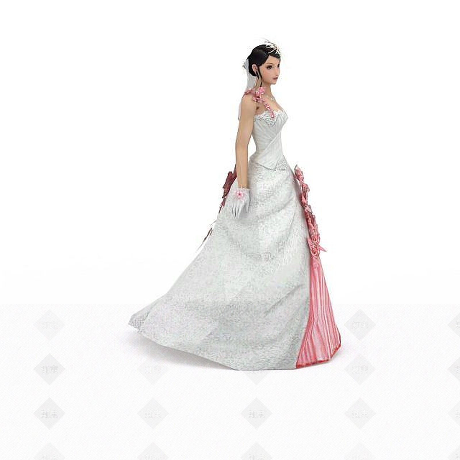 现代卡通新娘3D模型下载【ID:1196447853】
