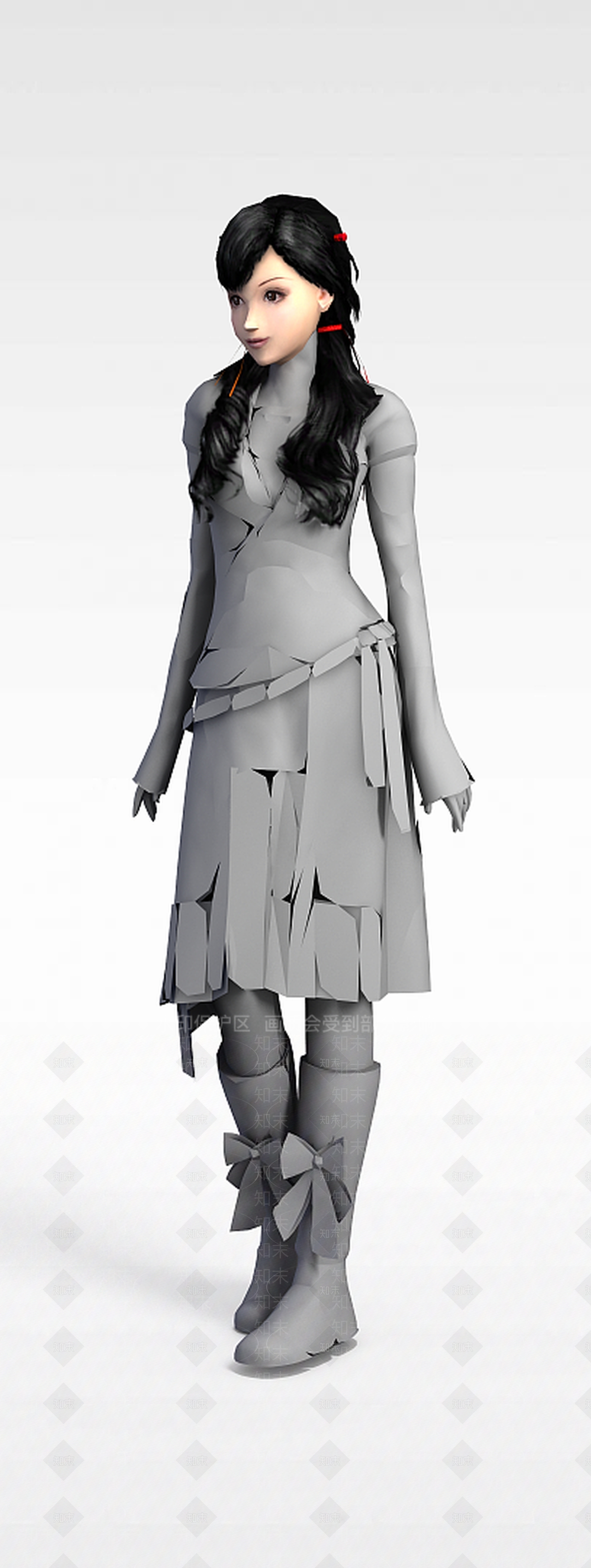 现代卡通少女人物3D模型下载【ID:1196447971】