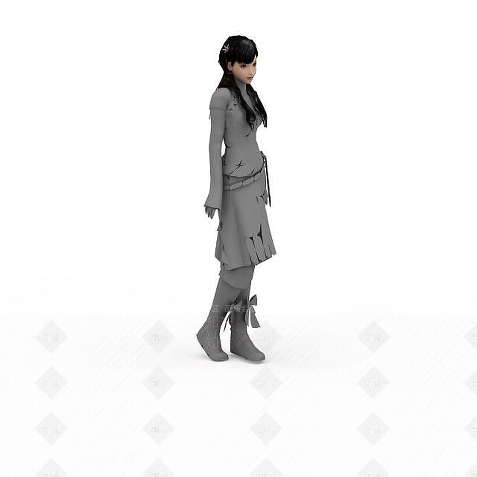 现代卡通少女人物3D模型下载【ID:1196447971】
