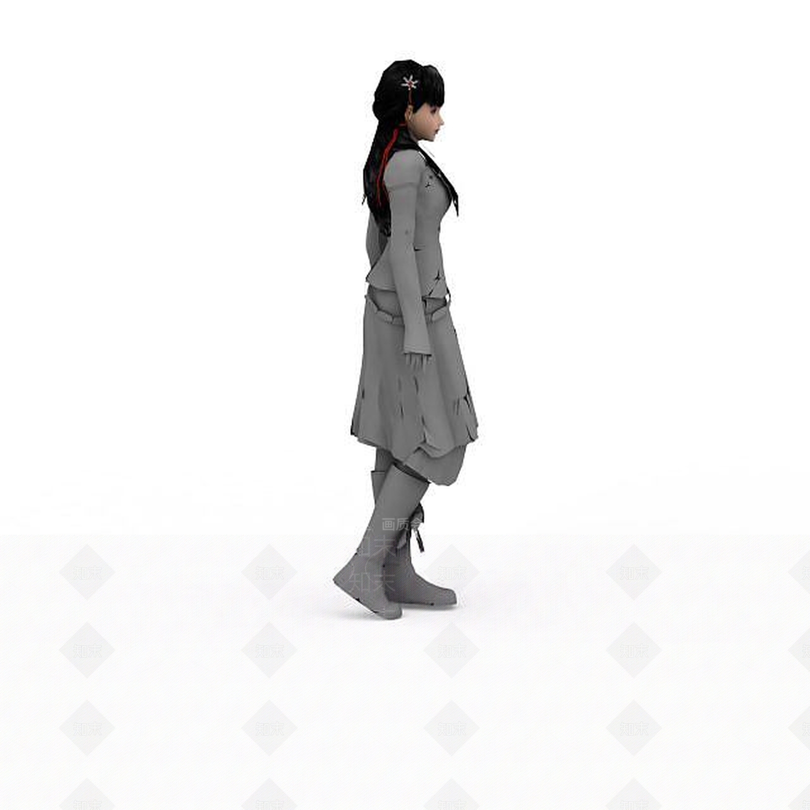 现代卡通少女人物3D模型下载【ID:1196447971】