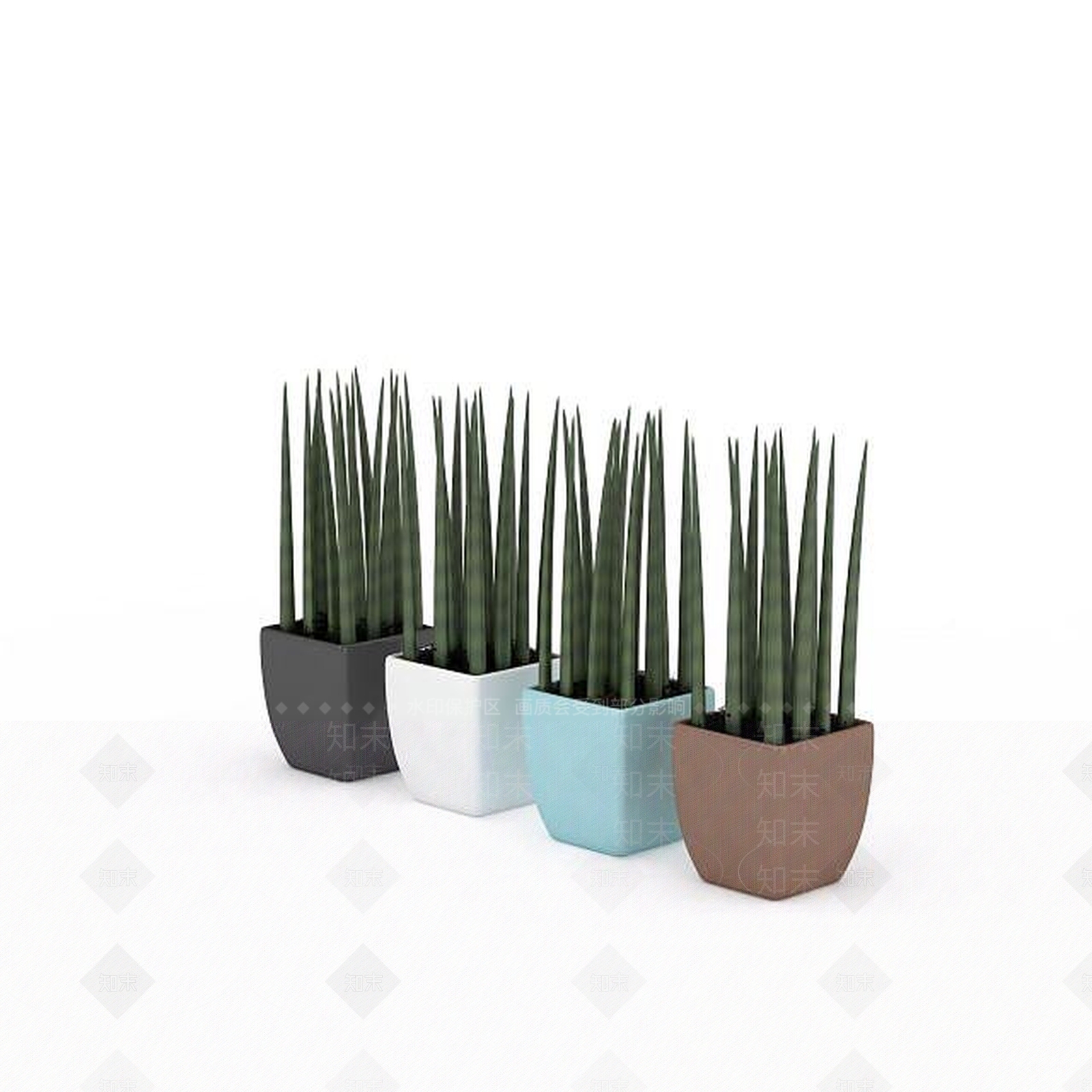 现代芦荟盆景组合3D模型下载【ID:1196448358】