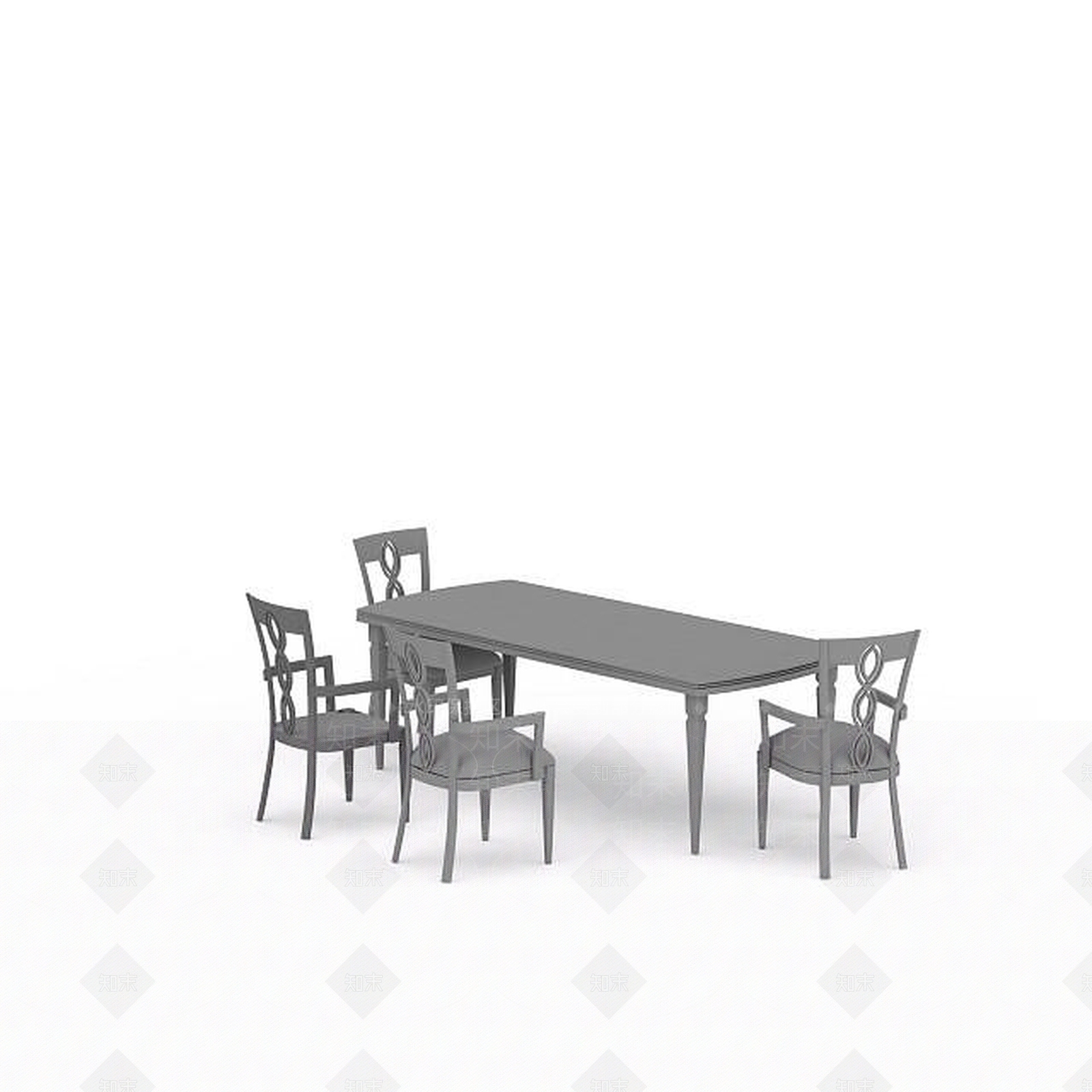现代时尚木桌椅3D模型下载【ID:1196448633】