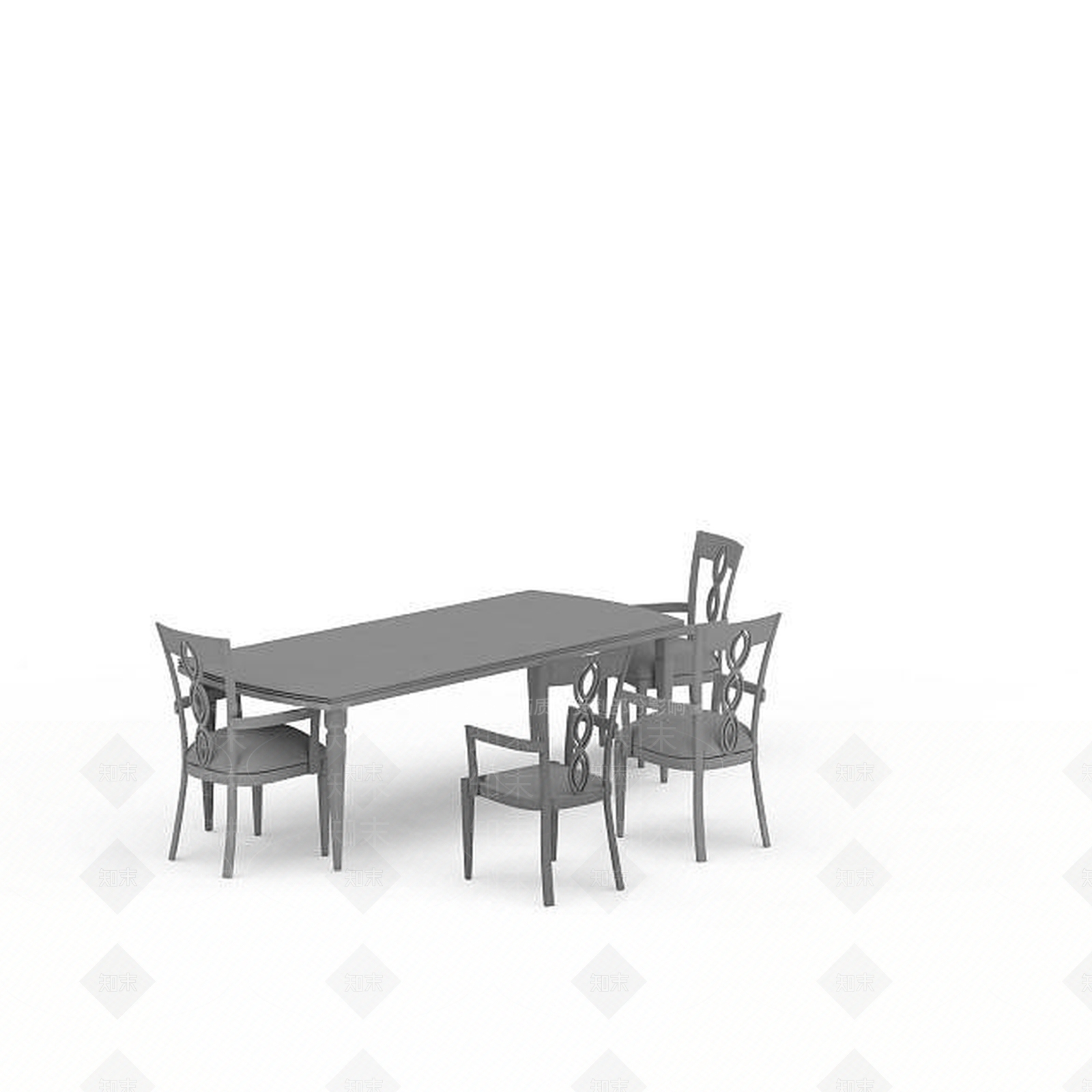 现代时尚木桌椅3D模型下载【ID:1196448633】
