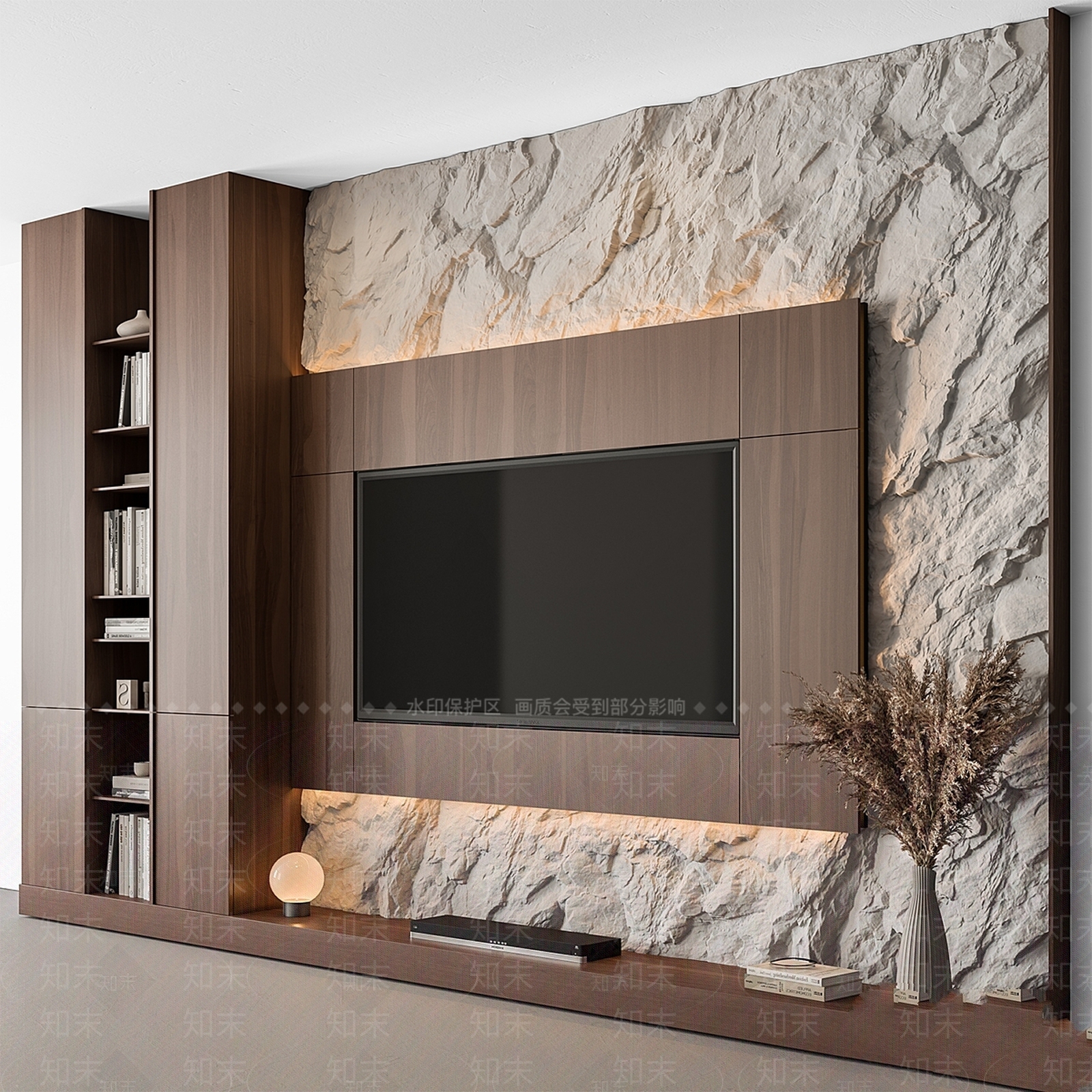 电视背景墙3D模型下载【ID:1196449059】