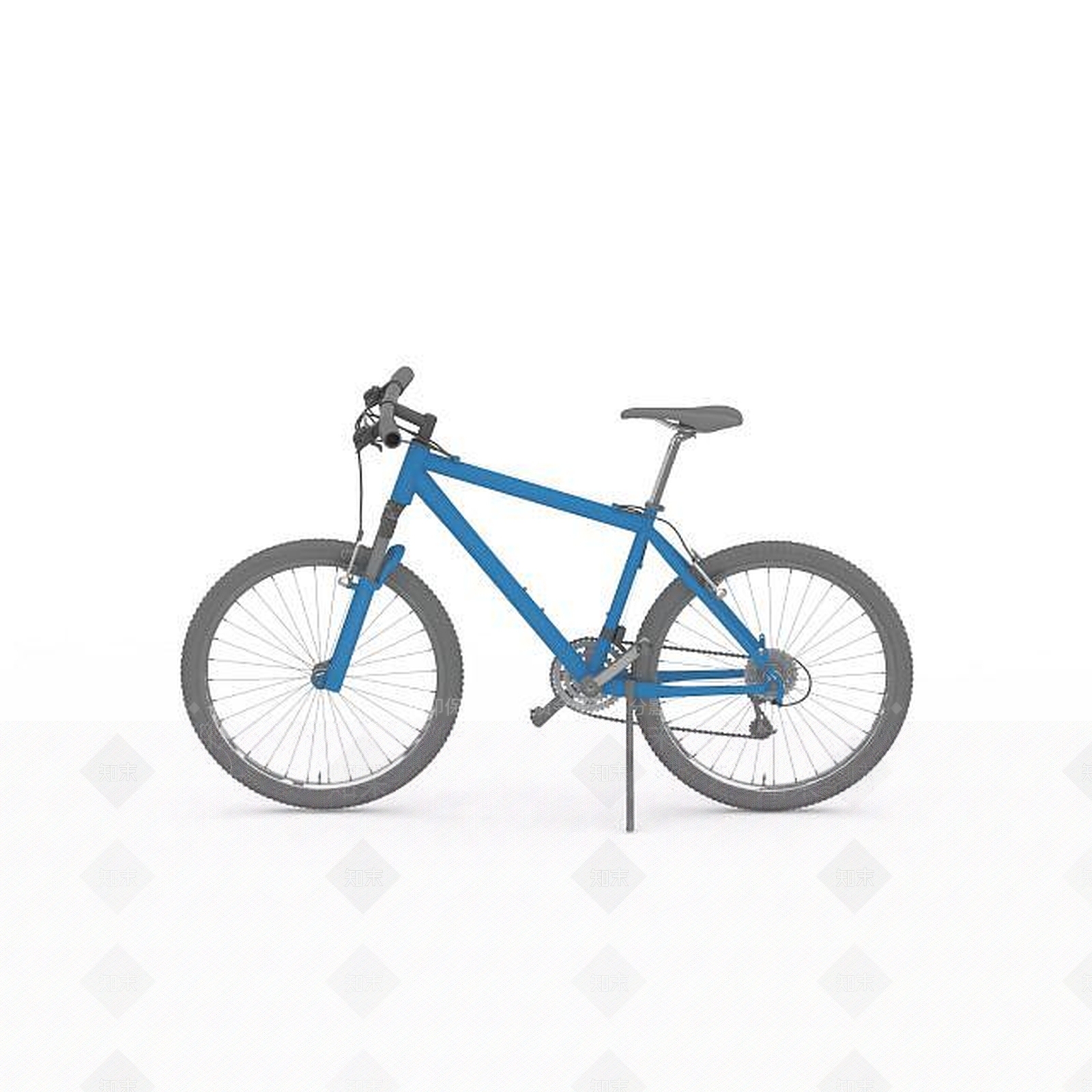 现代蓝色自行车3D模型下载【ID:1196449563】