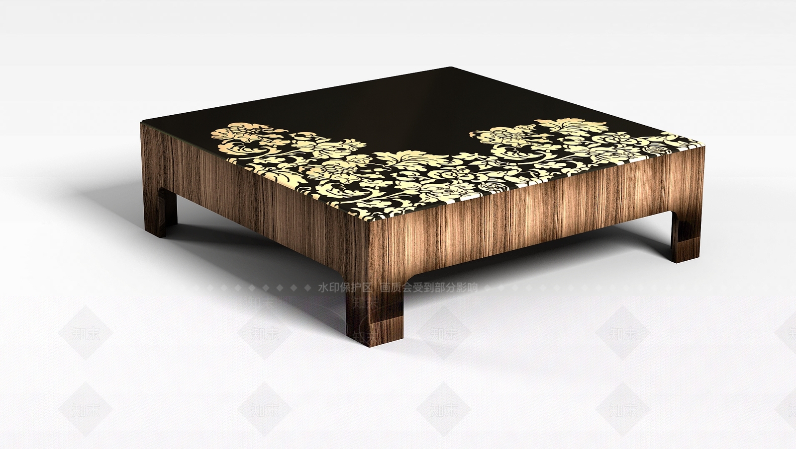 中式四方木桌3D模型下载【ID:1196449509】