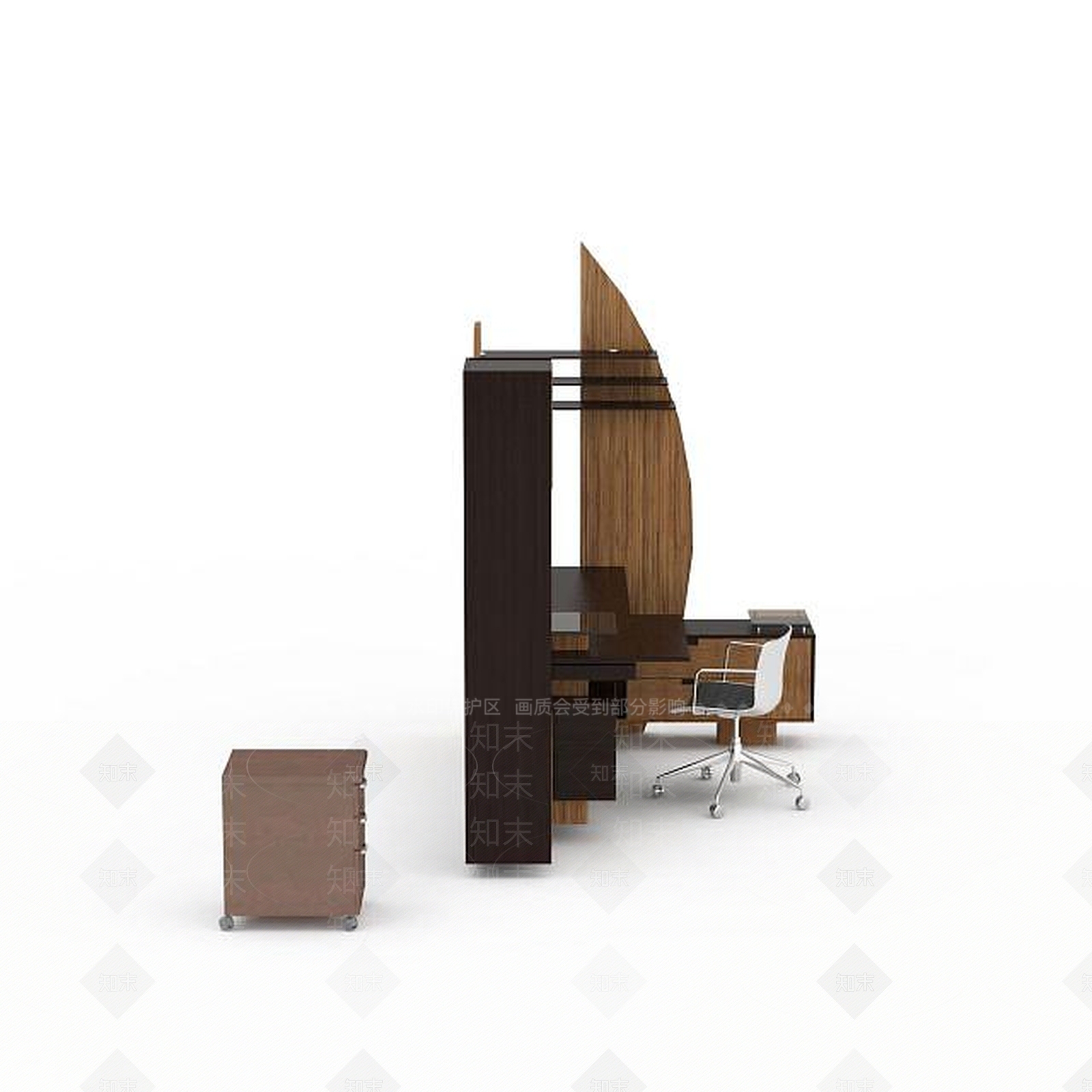 现代简约写字桌3D模型下载【ID:1196450045】