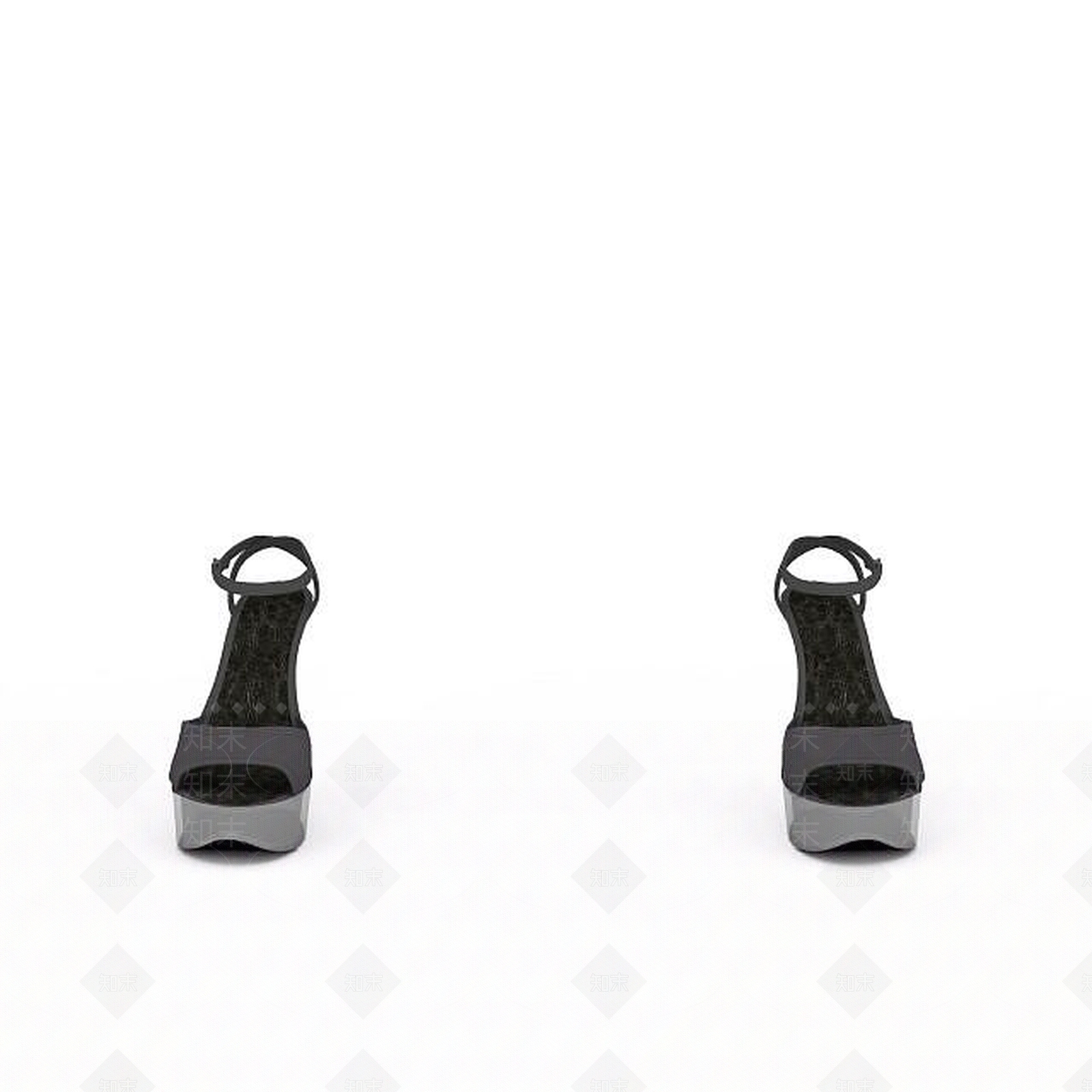 现代高跟凉鞋3D模型下载【ID:1196450185】