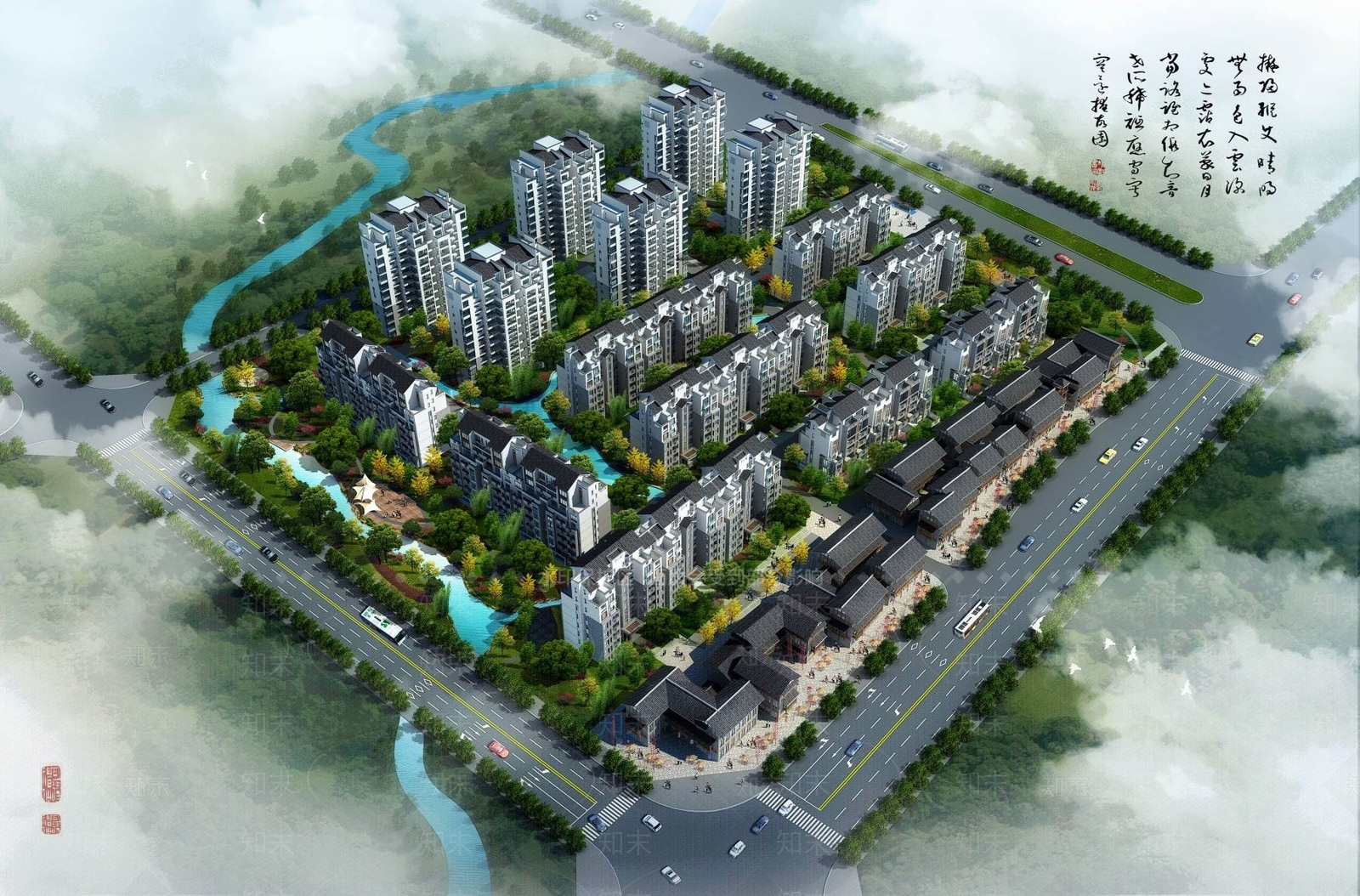 中式小高层住宅楼3D模型下载【ID:1196450657】