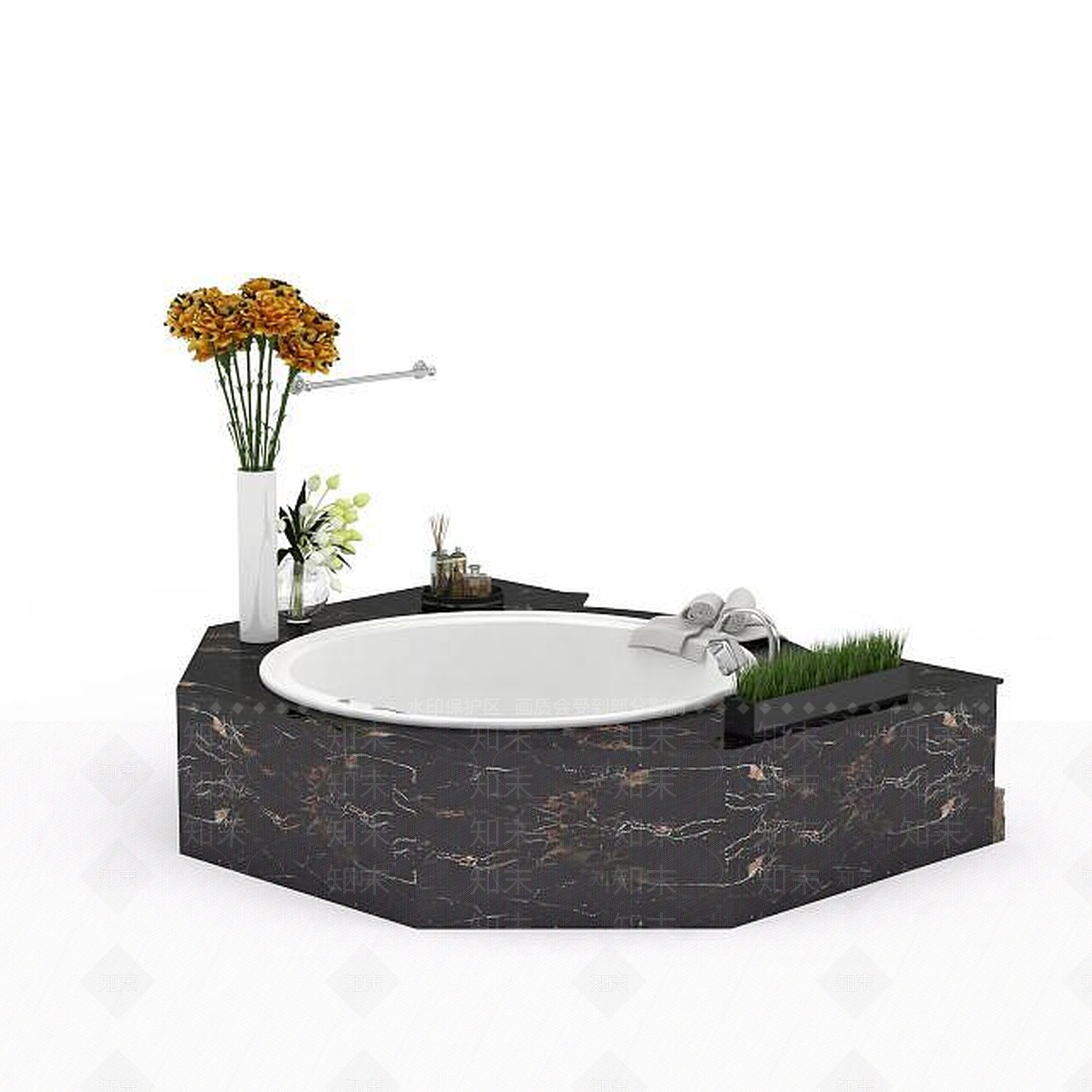 现代陶瓷洗漱台3D模型下载【ID:1196451170】