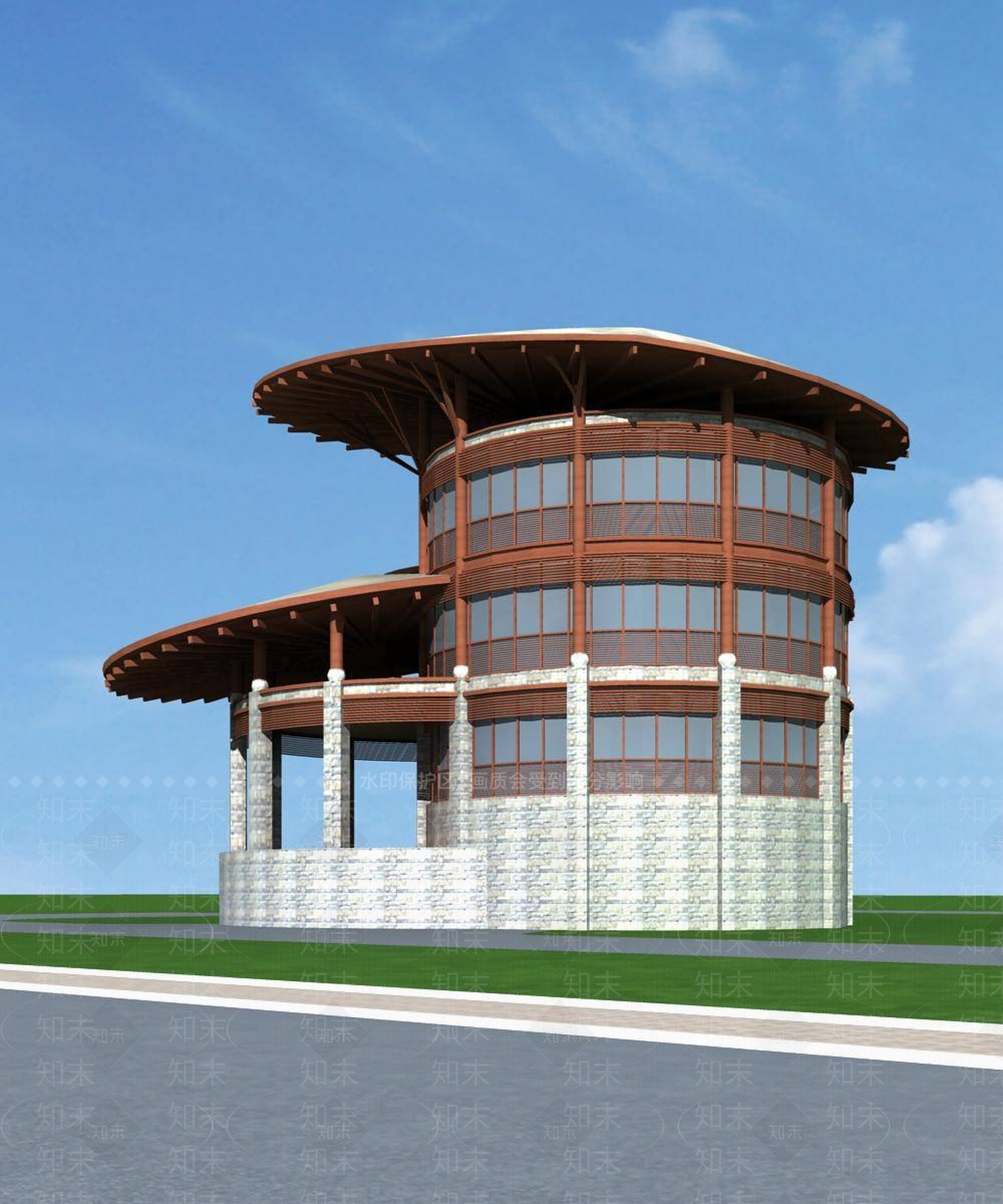 中式酒店建筑3D模型下载【ID:1196452500】