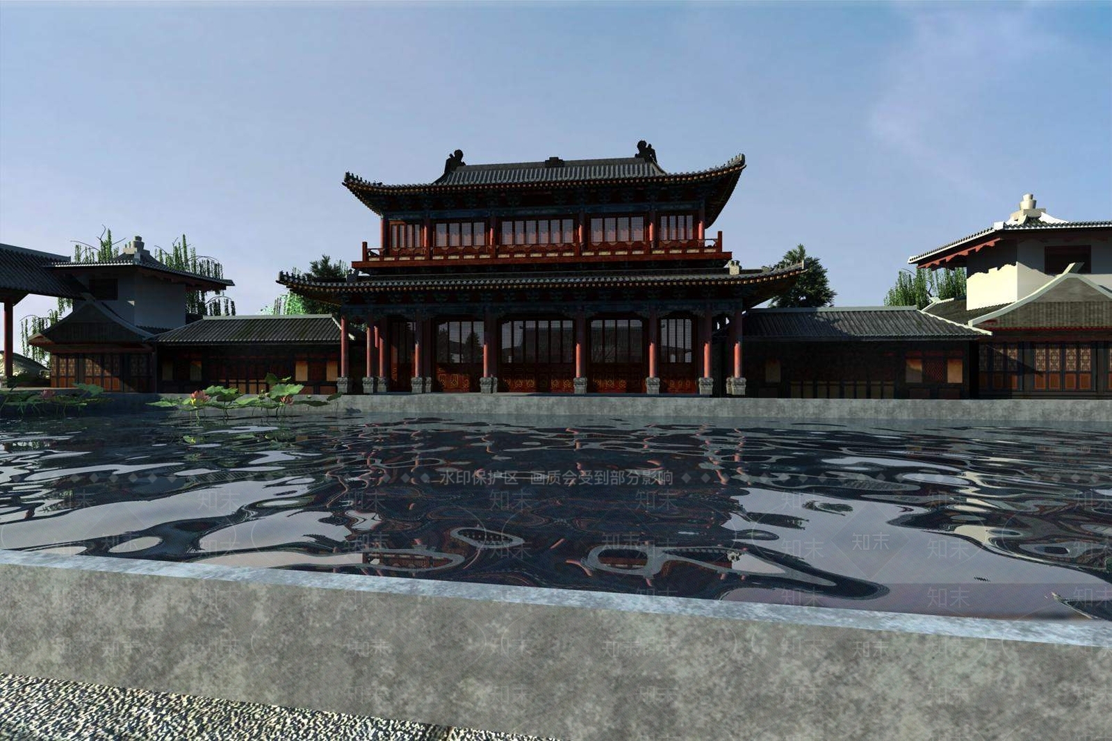 中式古建3D模型下载【ID:1196453095】