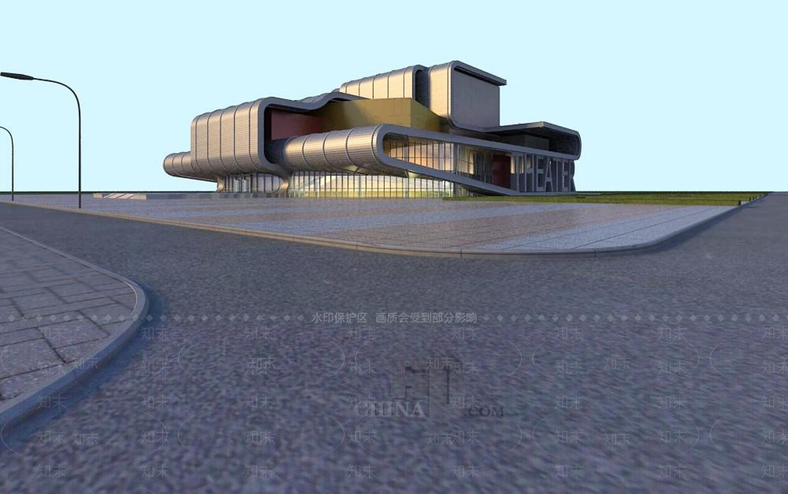 现代体育馆外观3D模型下载【ID:1196454484】