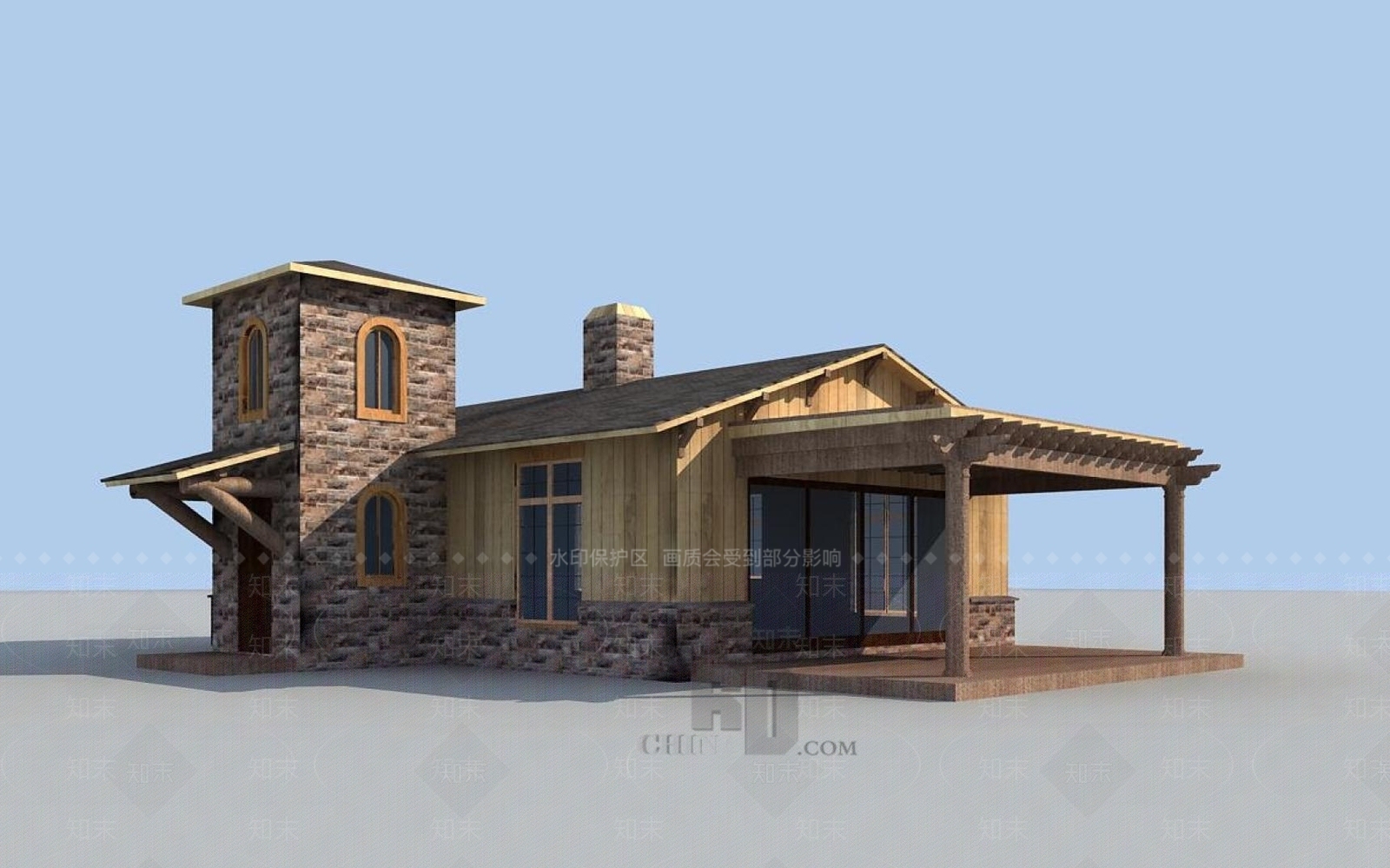中式木屋3D模型下载【ID:1196455615】