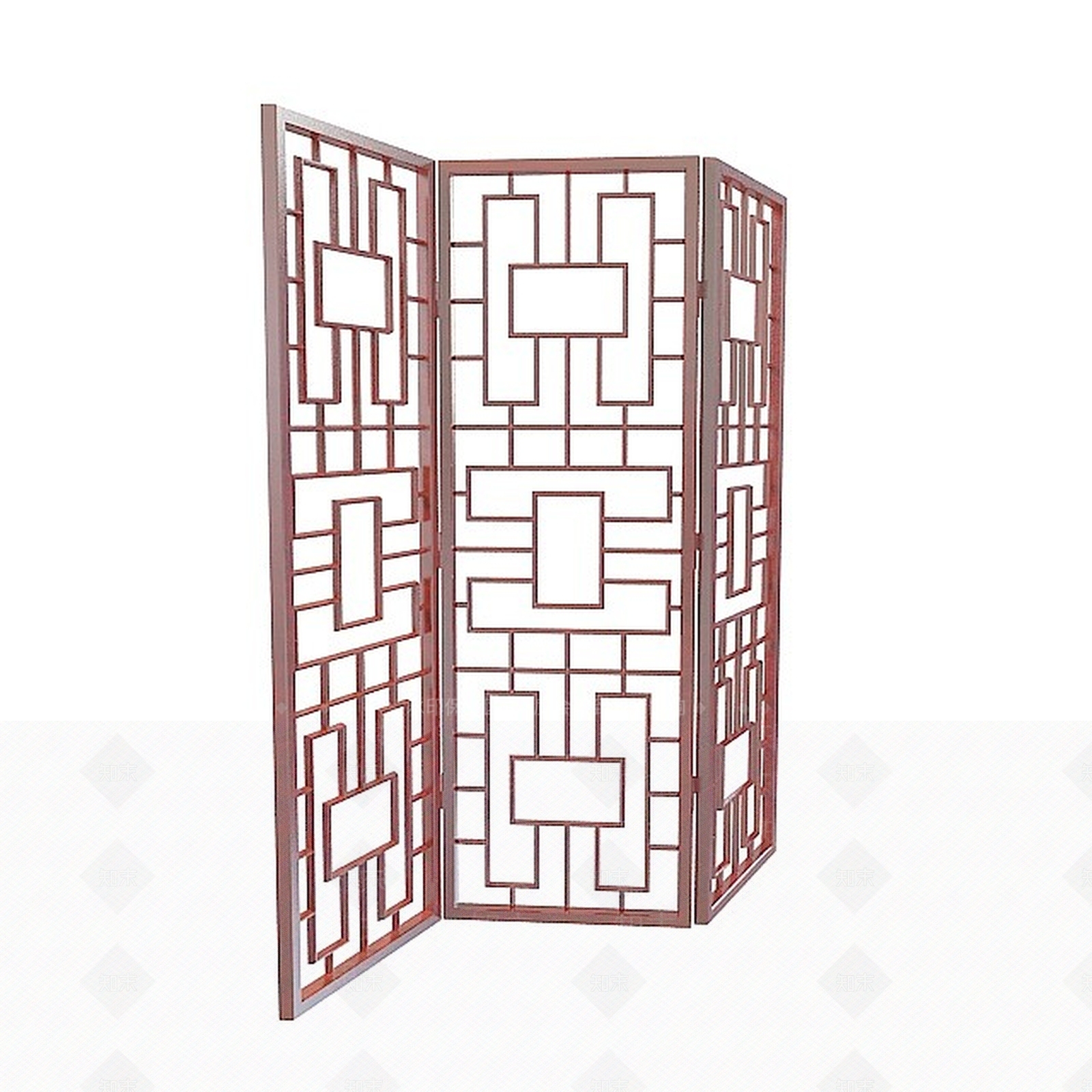 中式花格隔断3D模型下载【ID:1196456225】
