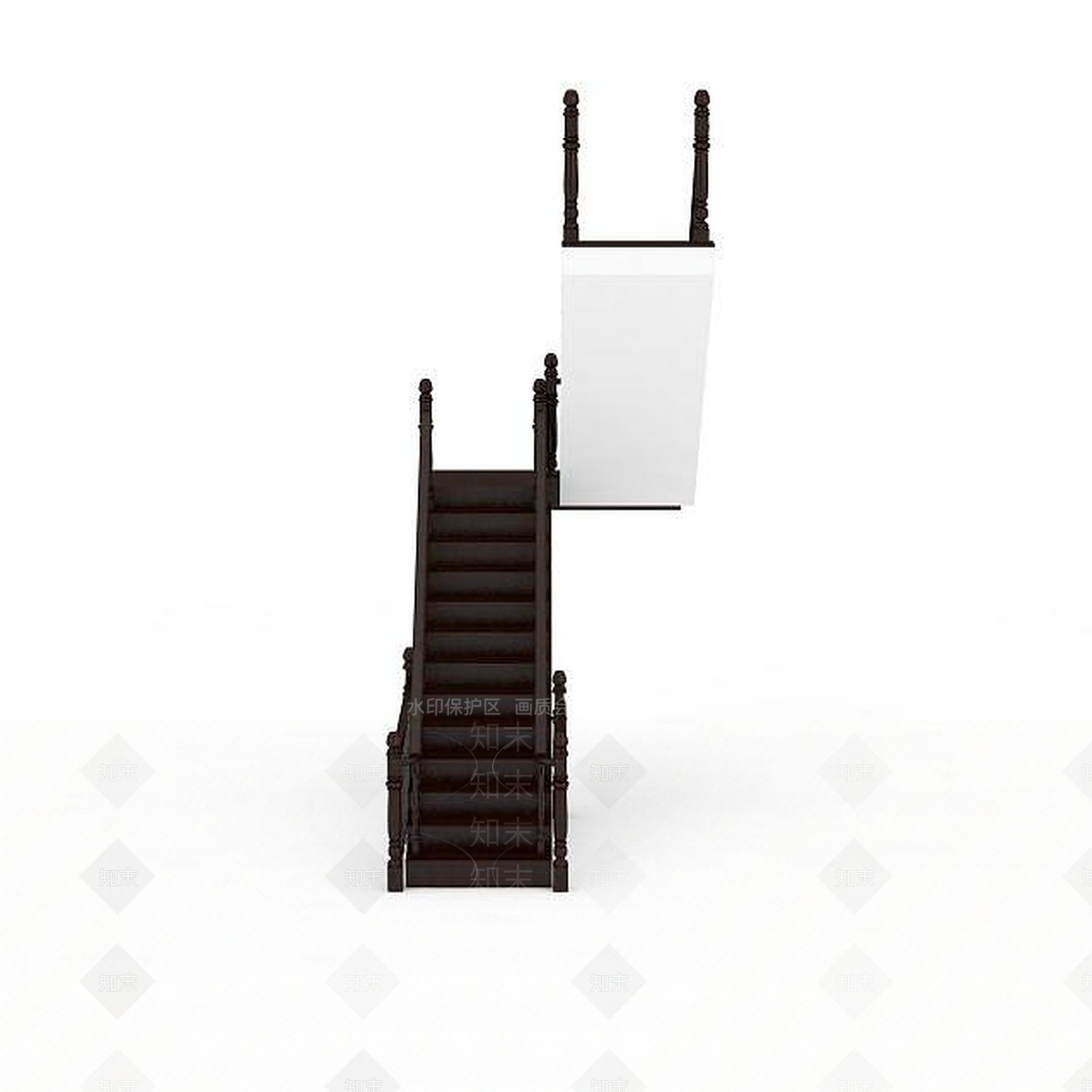 现代木制别墅楼梯3D模型下载【ID:1196456983】