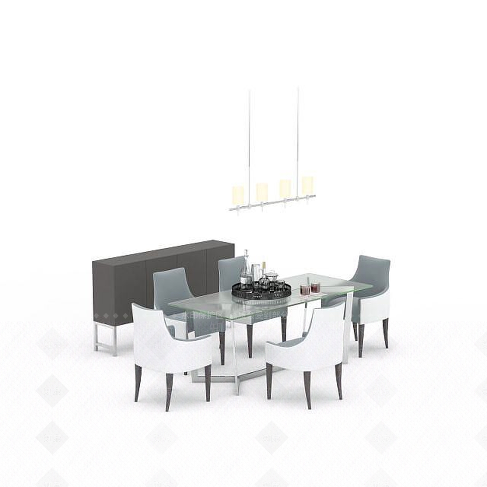 现代简约桌椅组合3D模型下载【ID:1196457075】