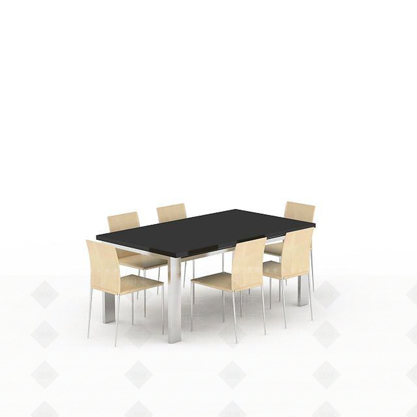 现代简约桌椅组合3D模型下载【ID:1196457105】