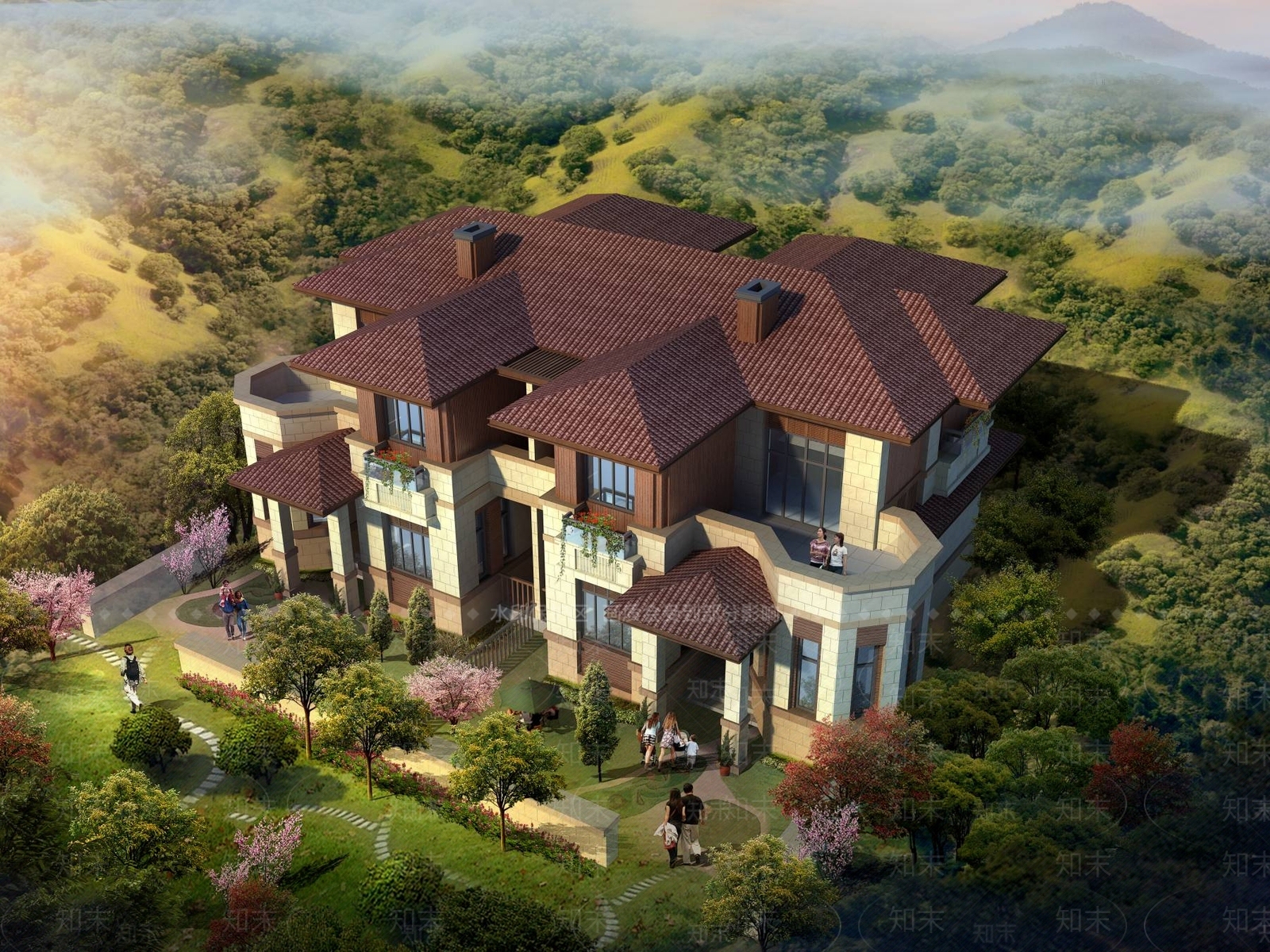 简欧别墅外观3D模型下载【ID:1196457780】