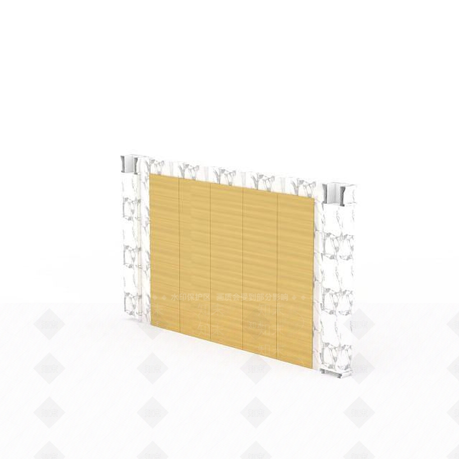 现代黄色木制背景墙3D模型下载【ID:1196459082】