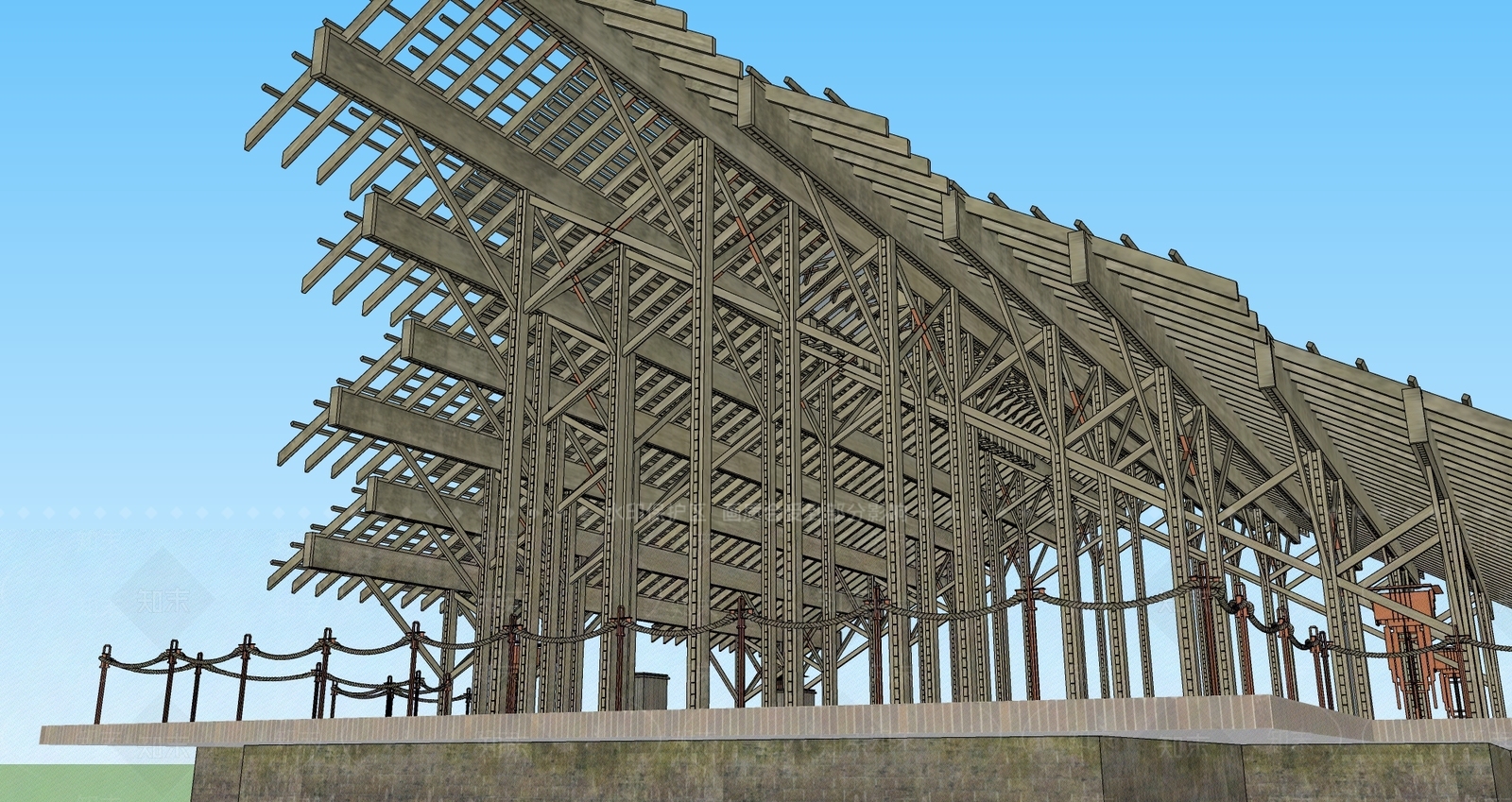 原木风格建筑SU模型下载【ID:1196462639】