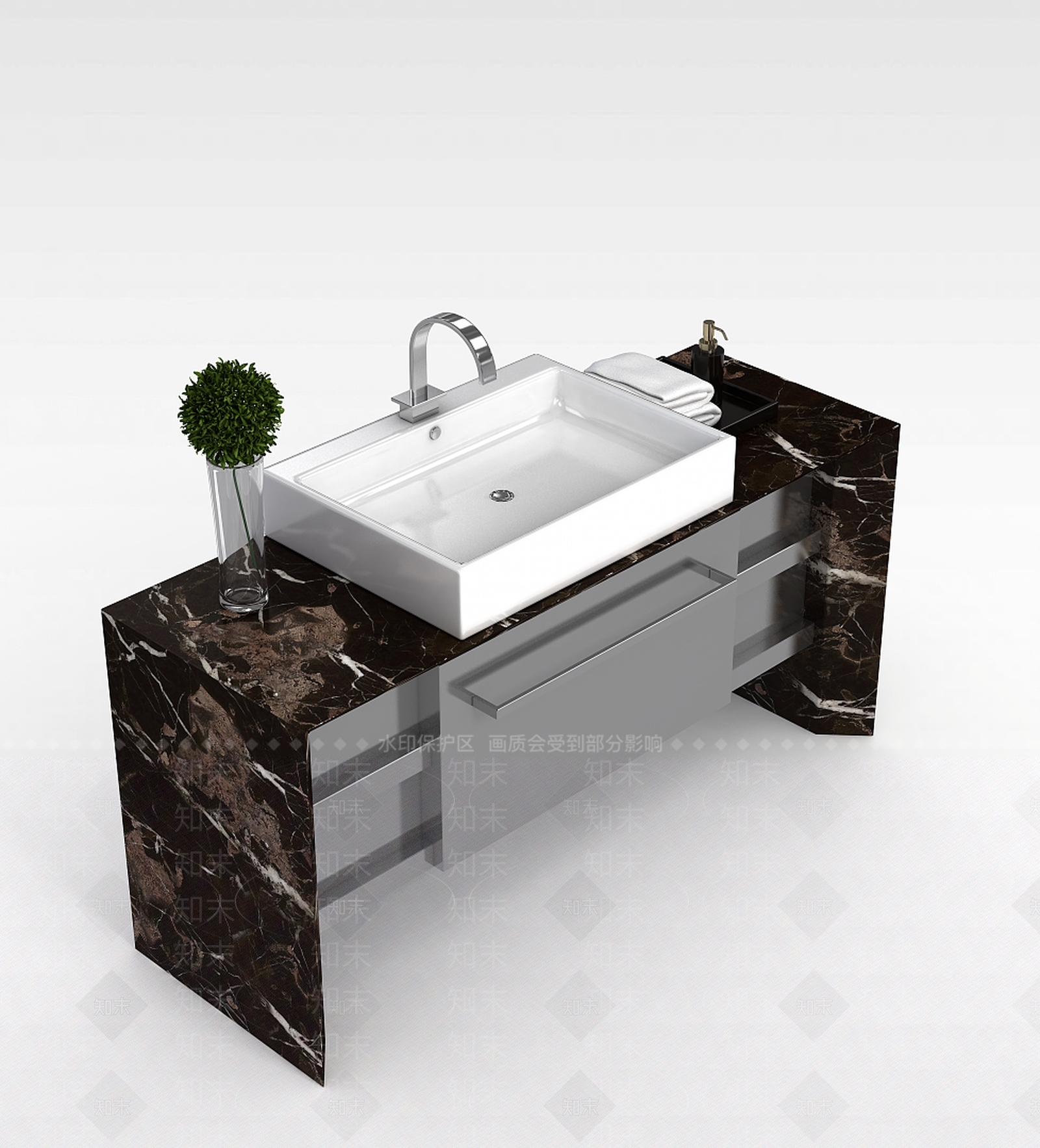 现代洗手台3D模型下载【ID:1196463152】