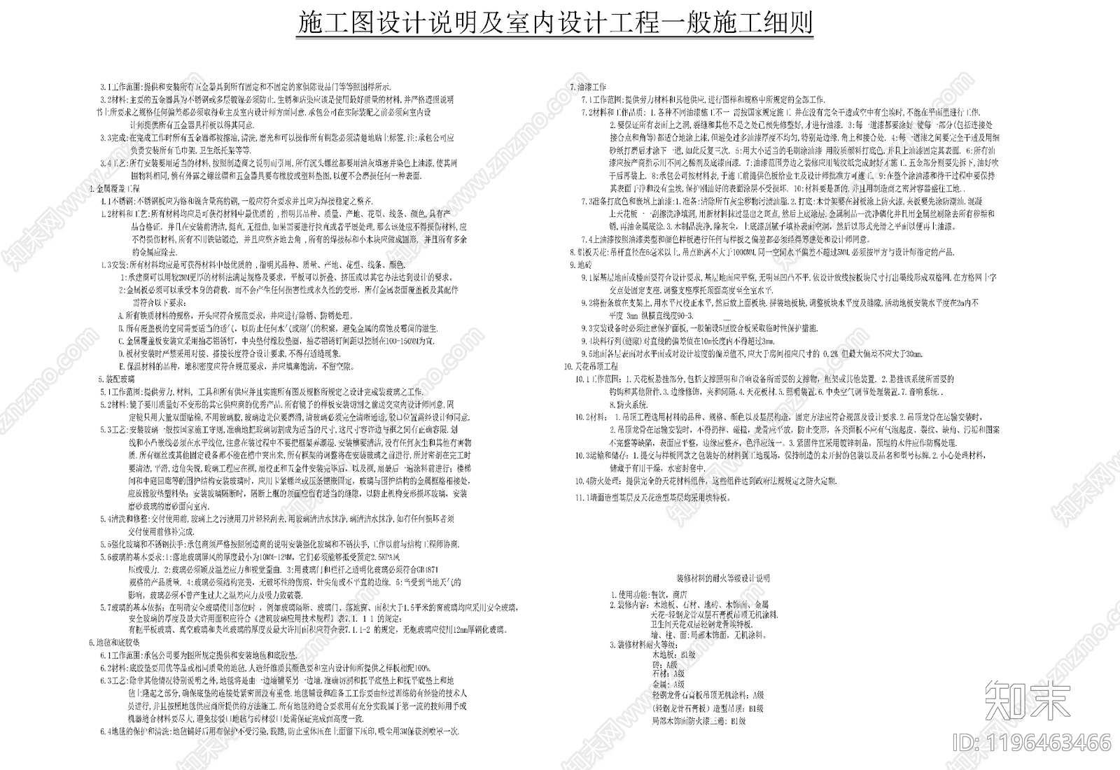 现代设计说明cad施工图下载【ID:1196463466】