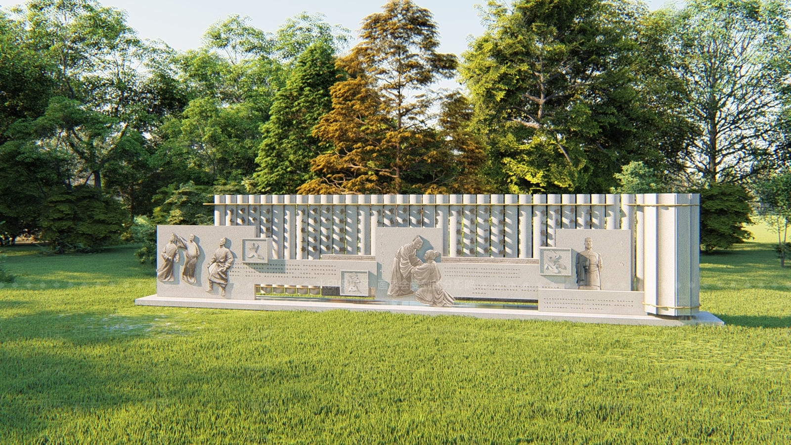 现代新中式景墙SU模型下载【ID:1196463828】
