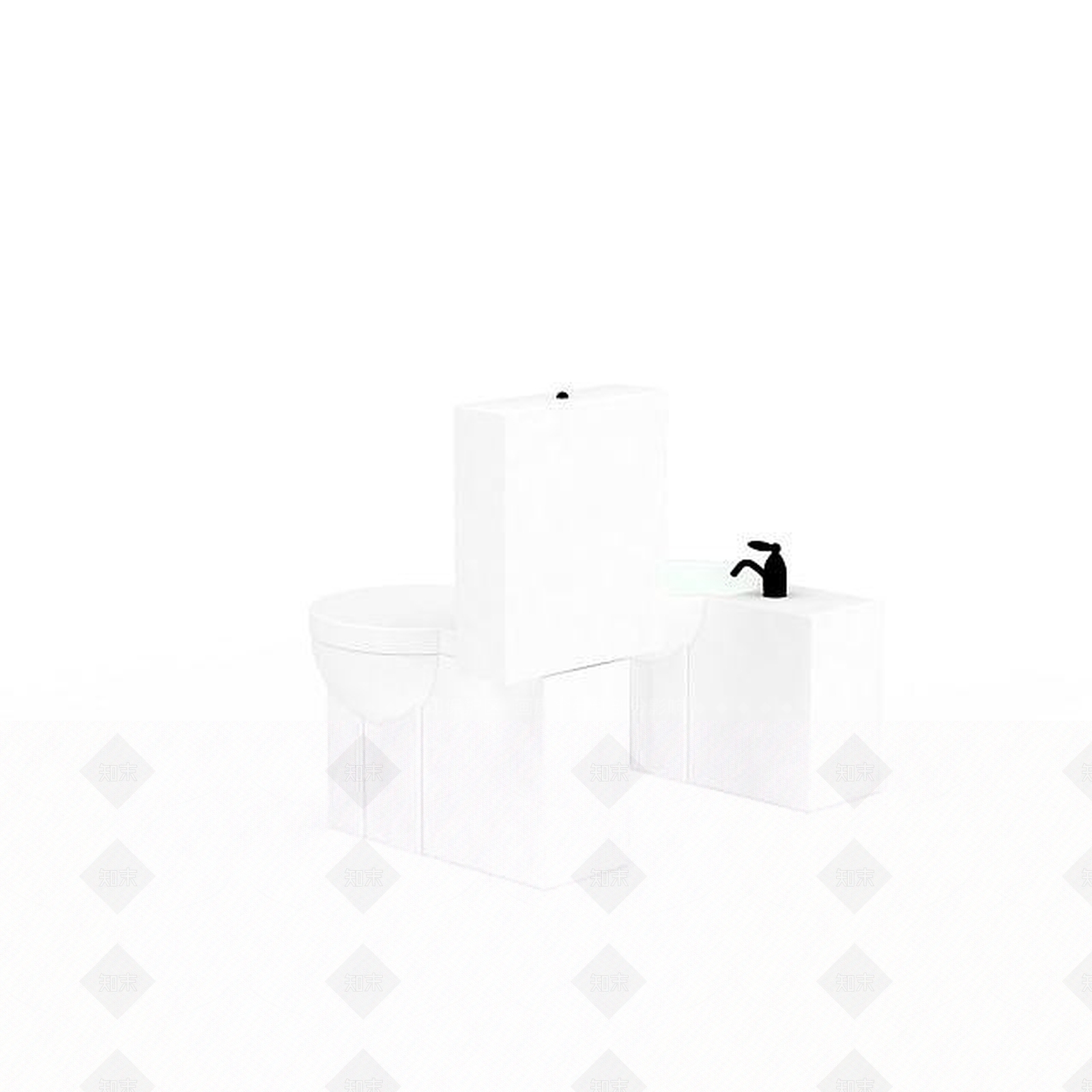 现代坐式马桶3D模型下载【ID:1196464886】