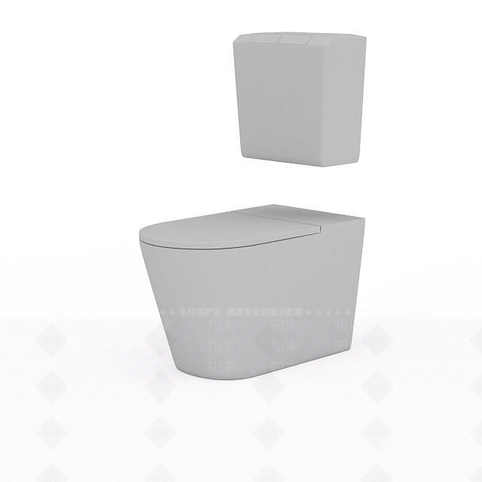 现代灰色坐式马桶3D模型下载【ID:1196465266】