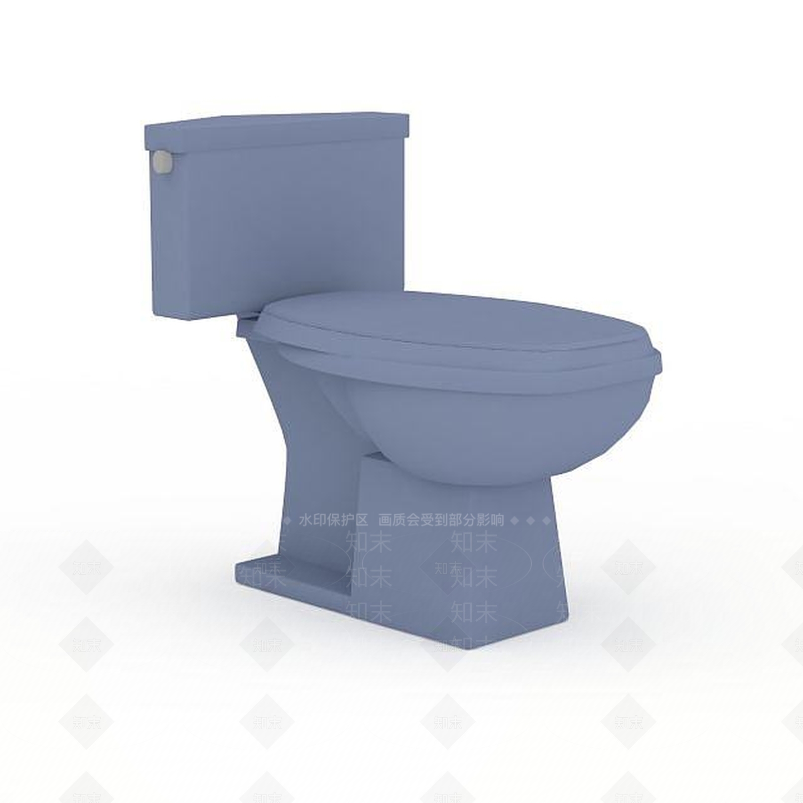 现代蓝色坐式便器3D模型下载【ID:1196465346】