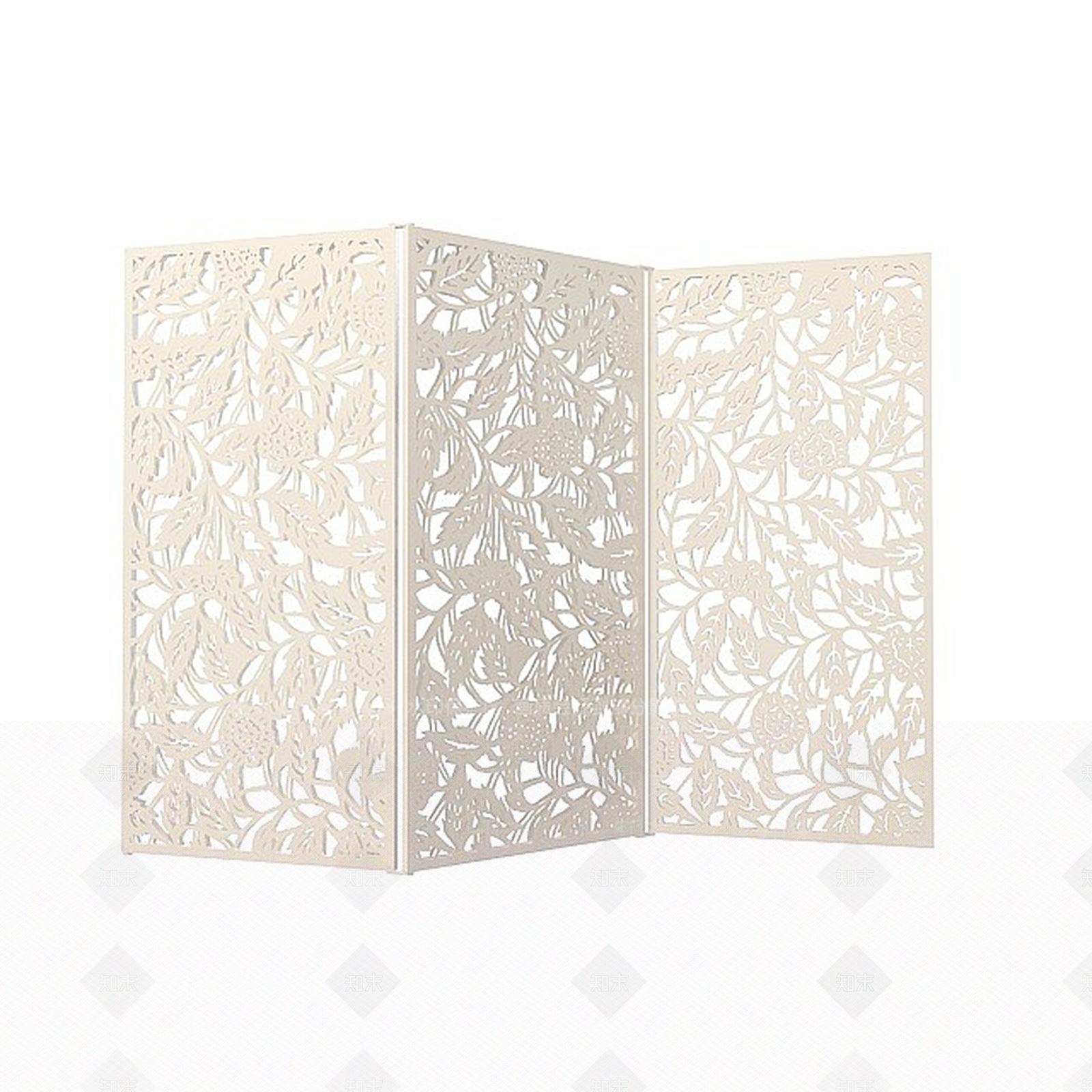 现代叶子雕花屏风3D模型下载【ID:1196465432】