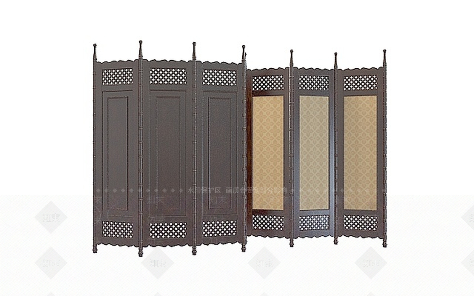 中式屏风3D模型下载【ID:1196466237】