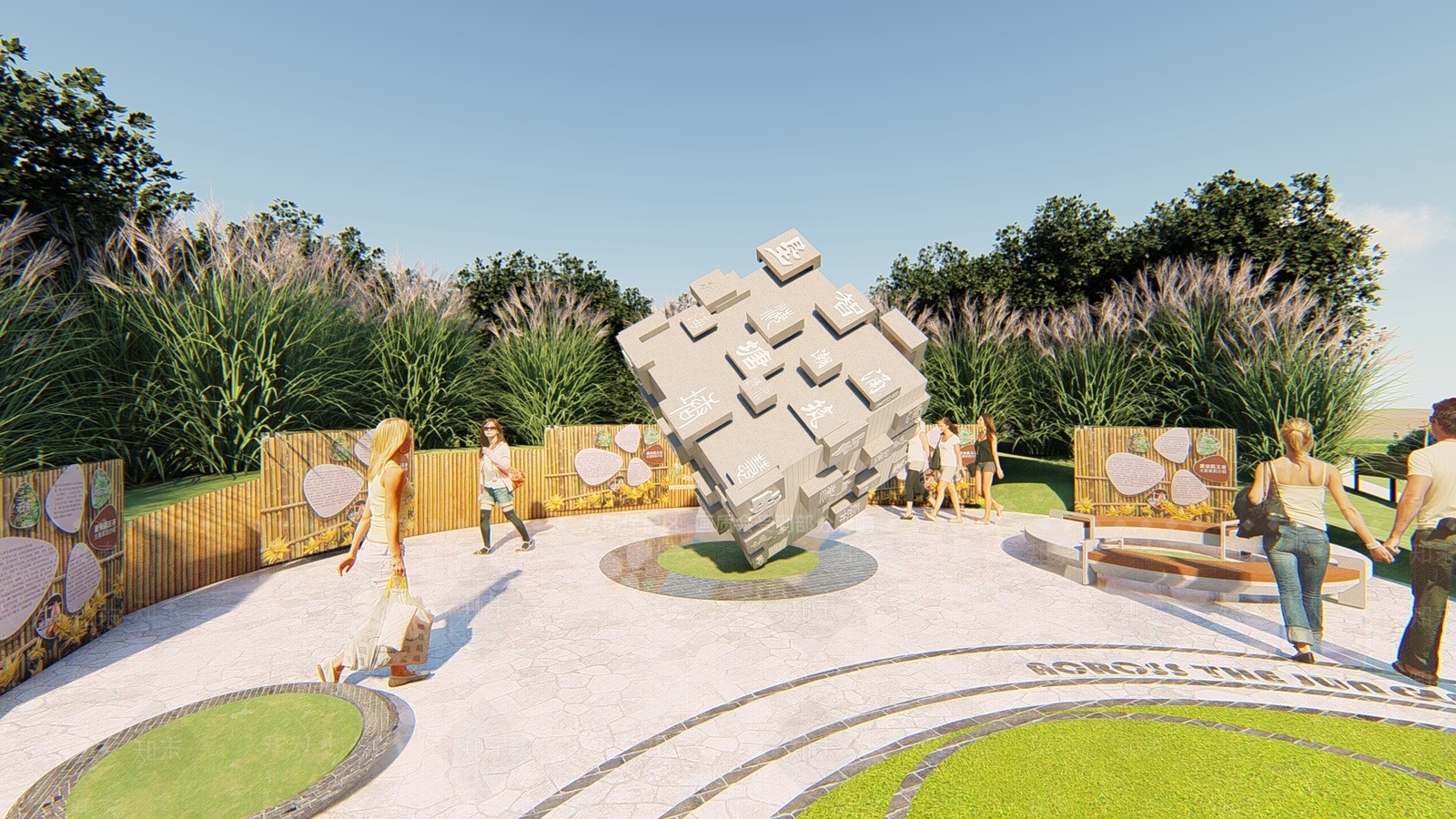 现代新中式雕塑小品SU模型下载【ID:1196466816】