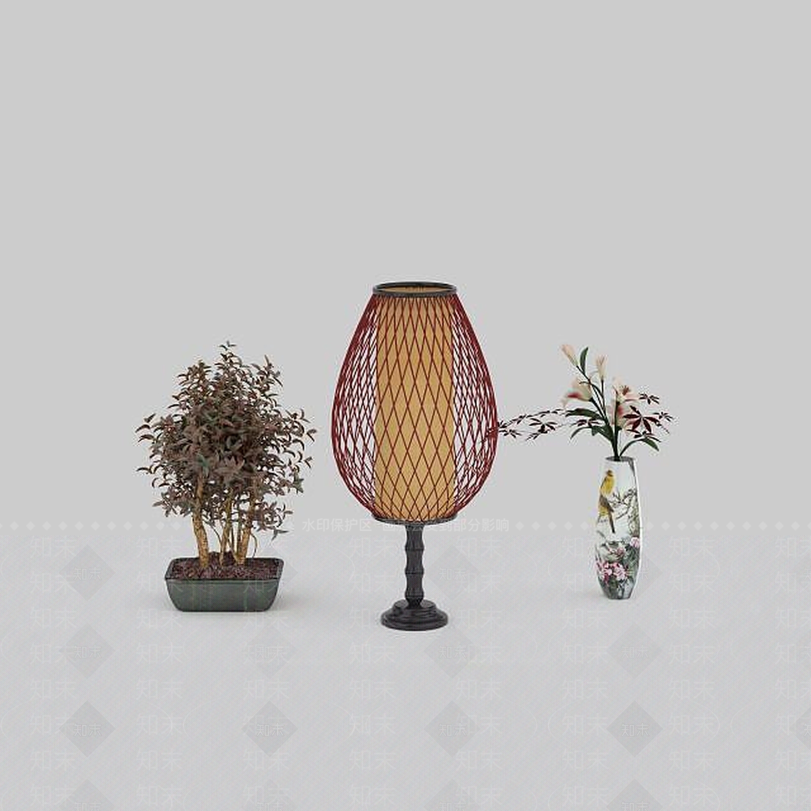 现代灯罩台灯3D模型下载【ID:1196467114】