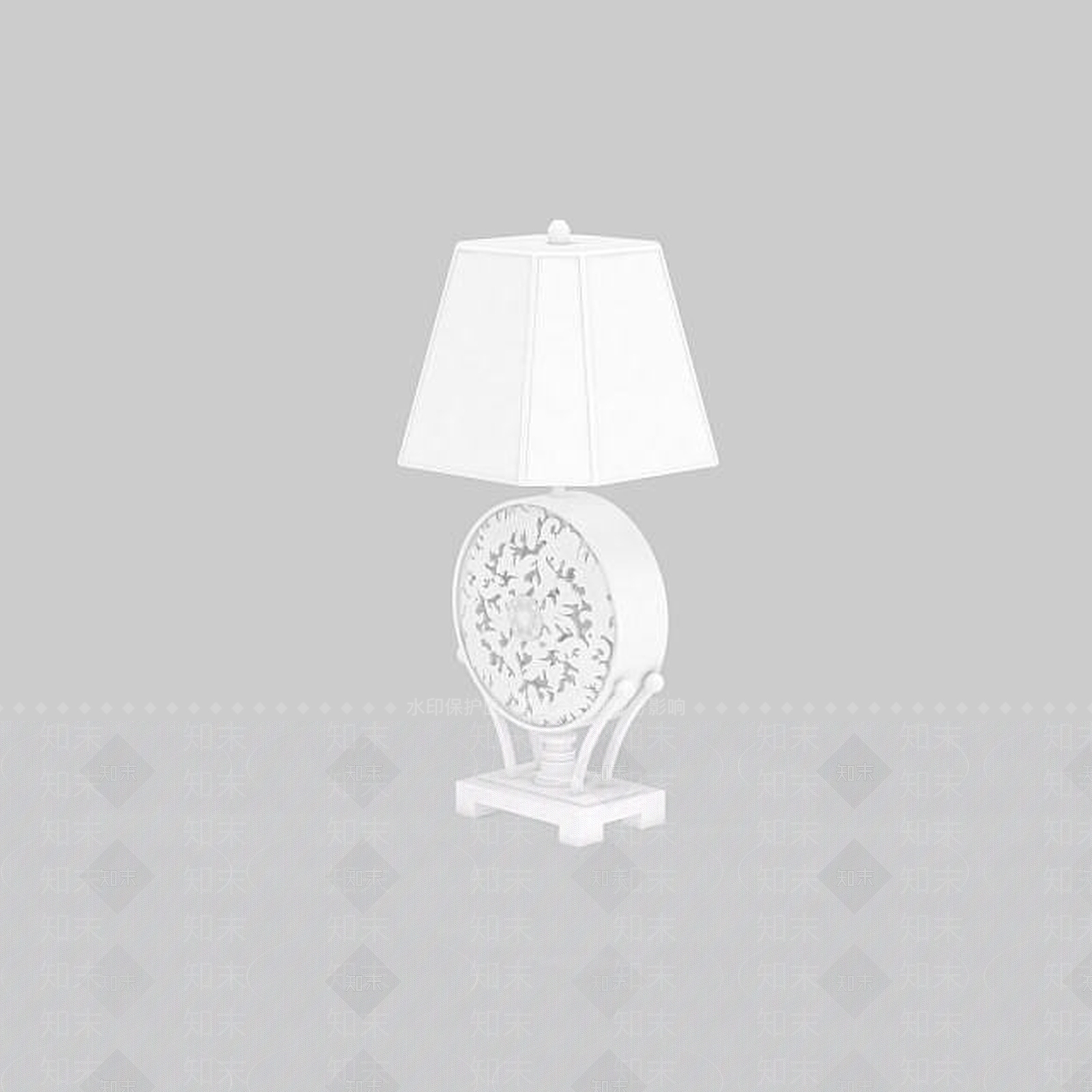现代白色台灯3D模型下载【ID:1196467331】