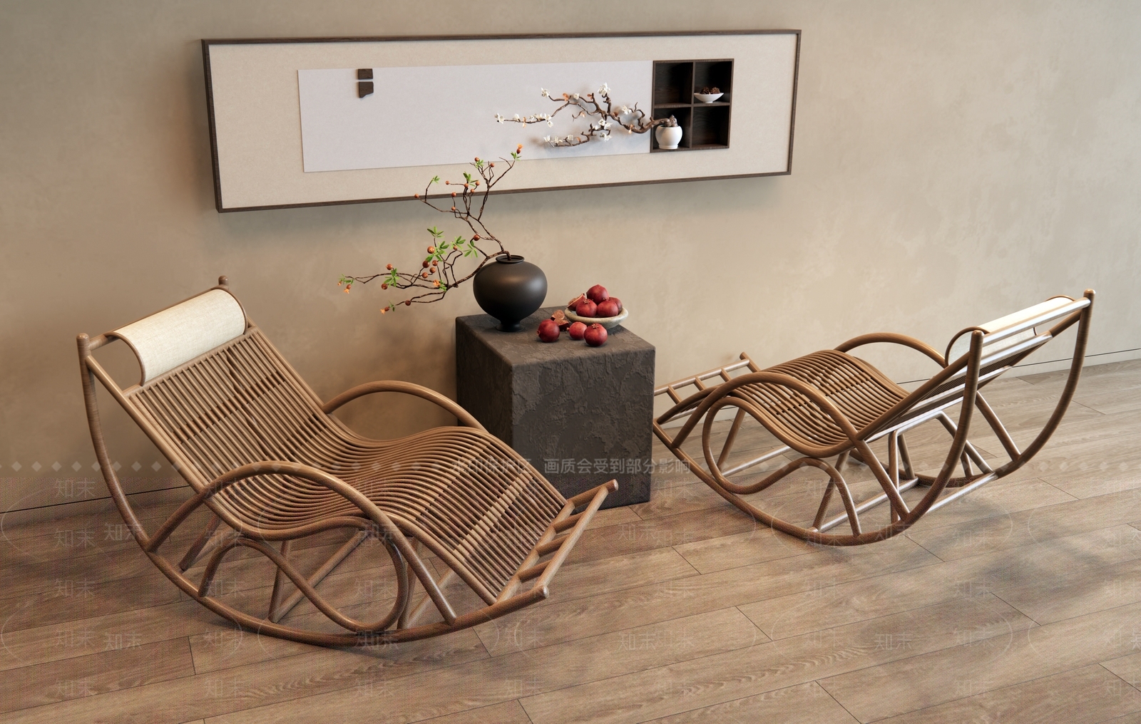 侘寂躺椅3D模型下载【ID:1196476594】