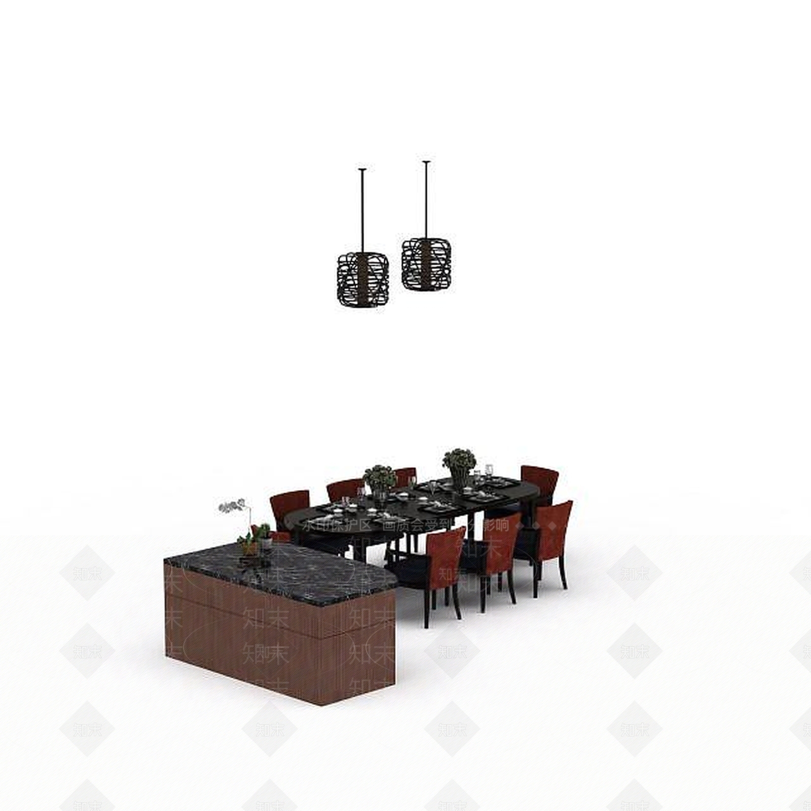 现代书桌椅3D模型下载【ID:1196481126】