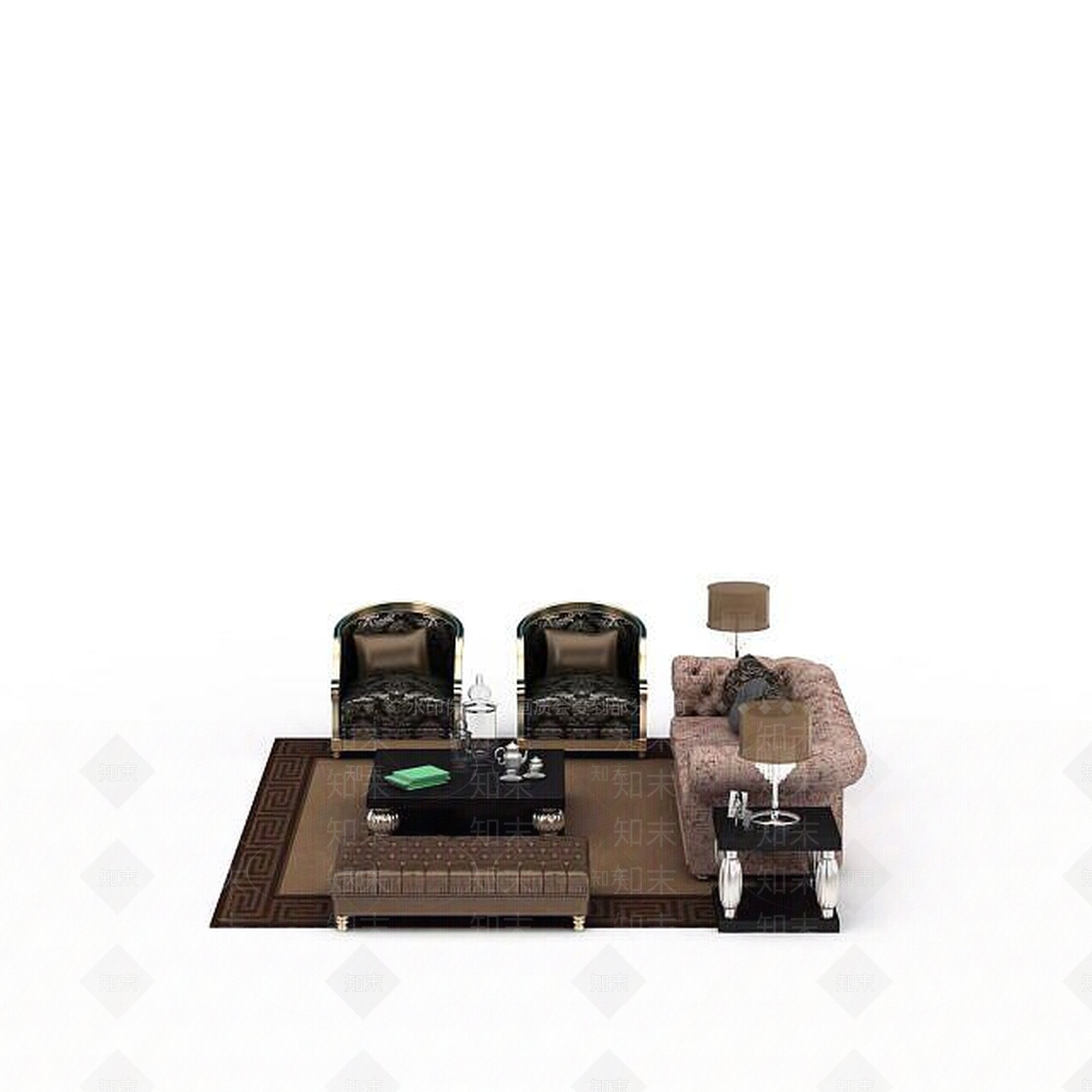 现代双人沙发3D模型下载【ID:1196482759】