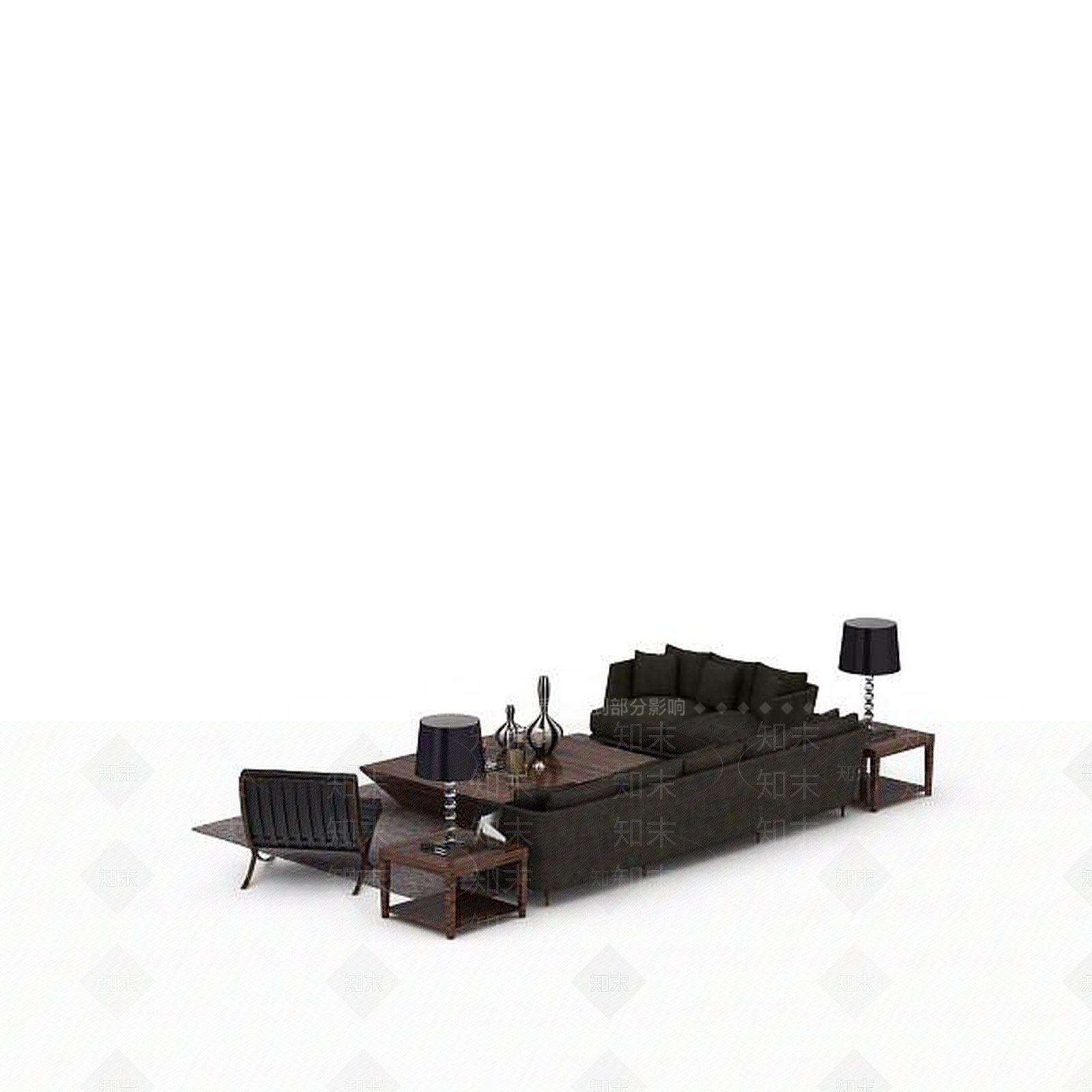 现代双人沙发3D模型下载【ID:1196482883】