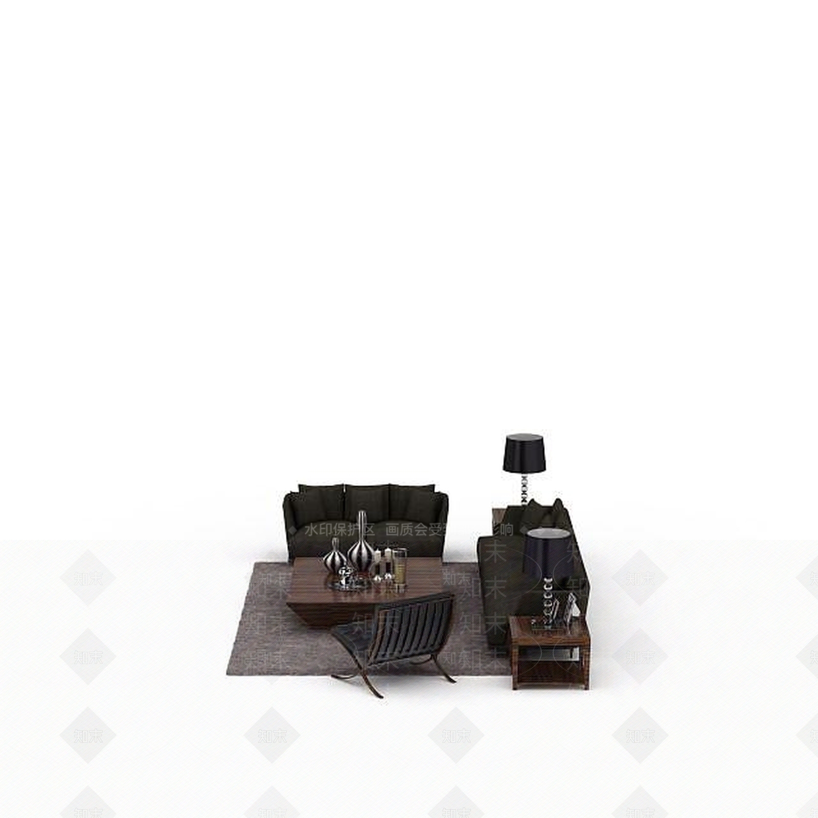 现代双人沙发3D模型下载【ID:1196482883】