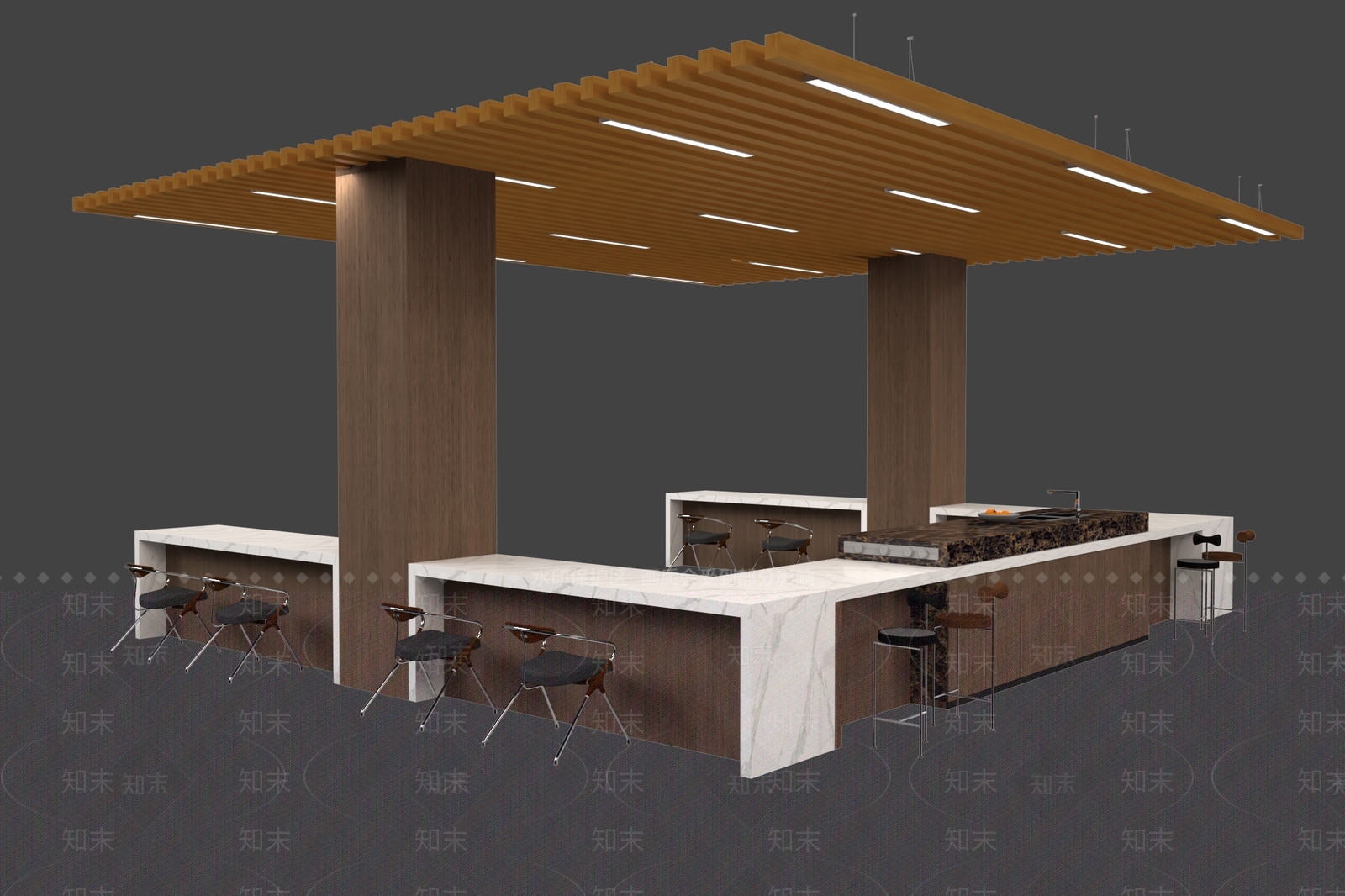 现代吧台3D模型下载【ID:1196484355】