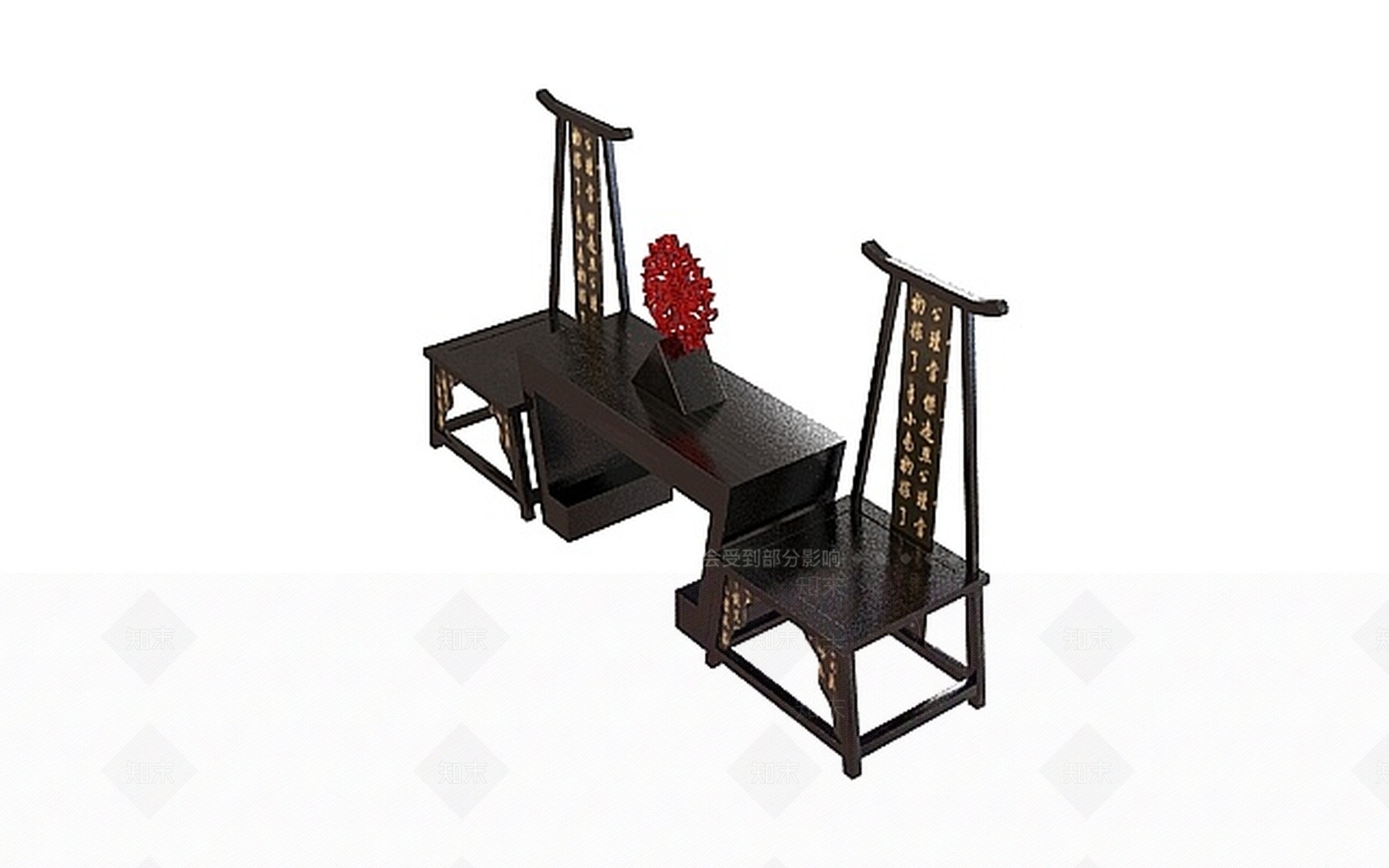 现代书桌椅3D模型下载【ID:1196486268】