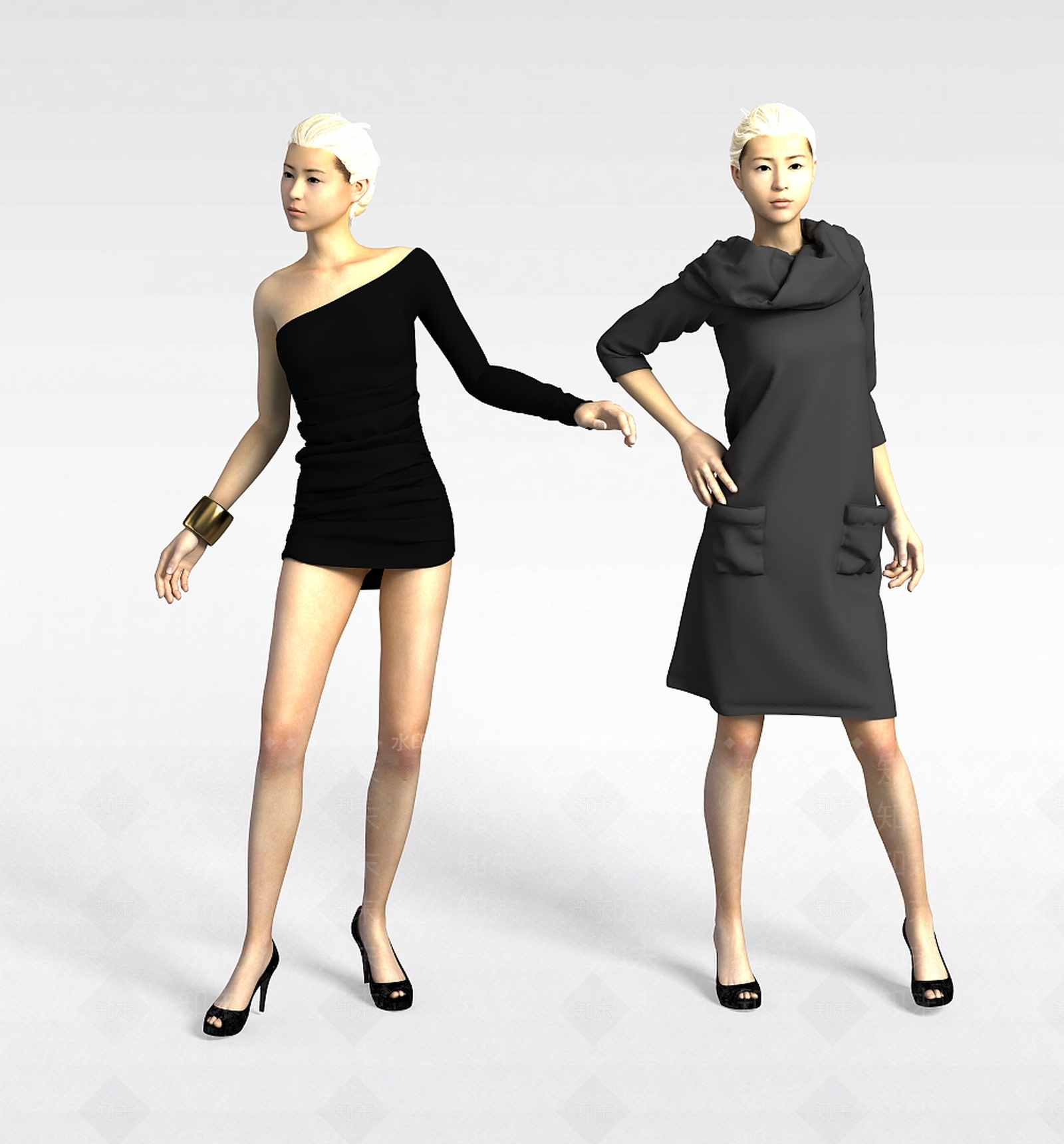 现代妆台妆凳3D模型下载【ID:1196486752】