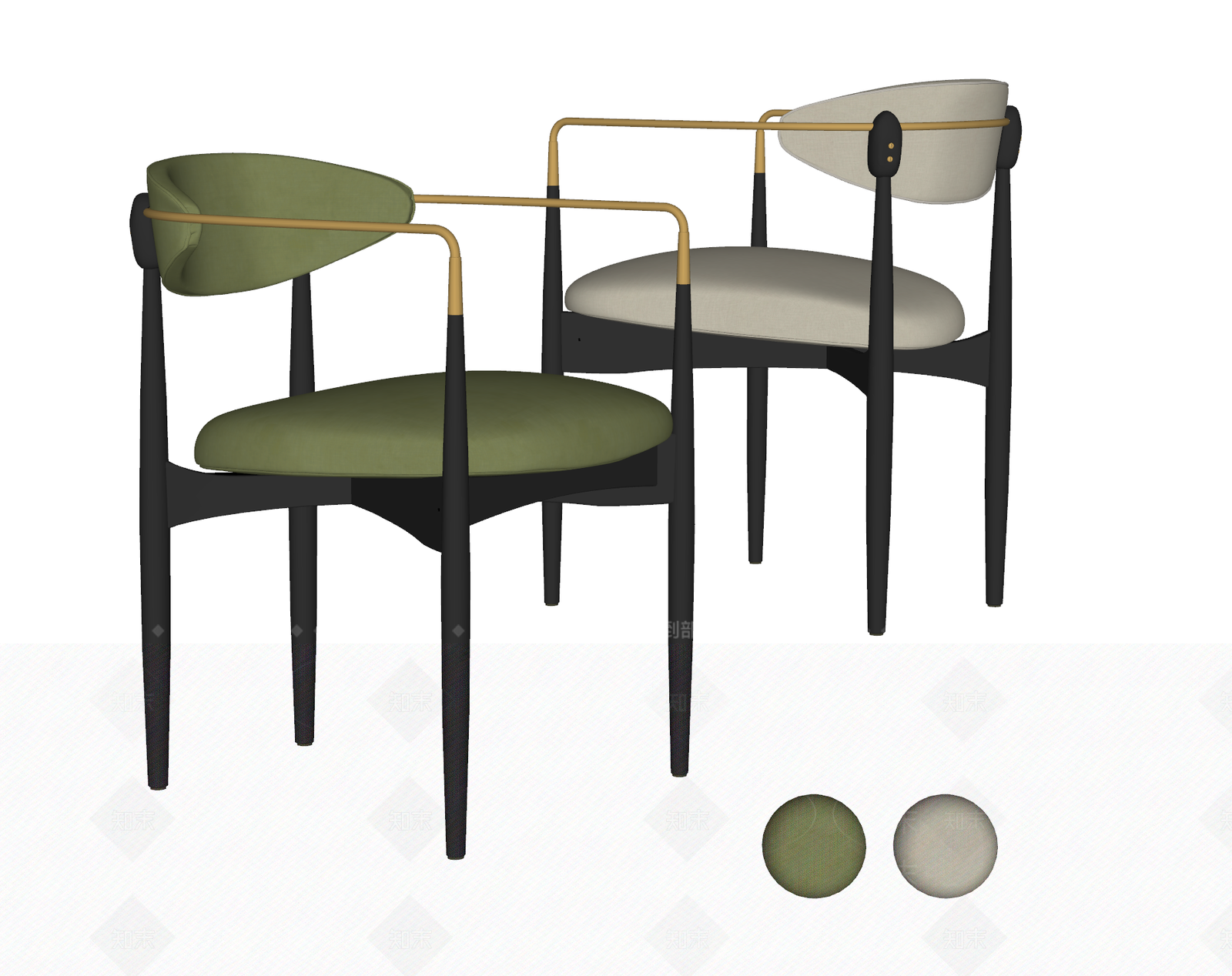 现代轻奢餐椅SU模型下载【ID:1196489464】