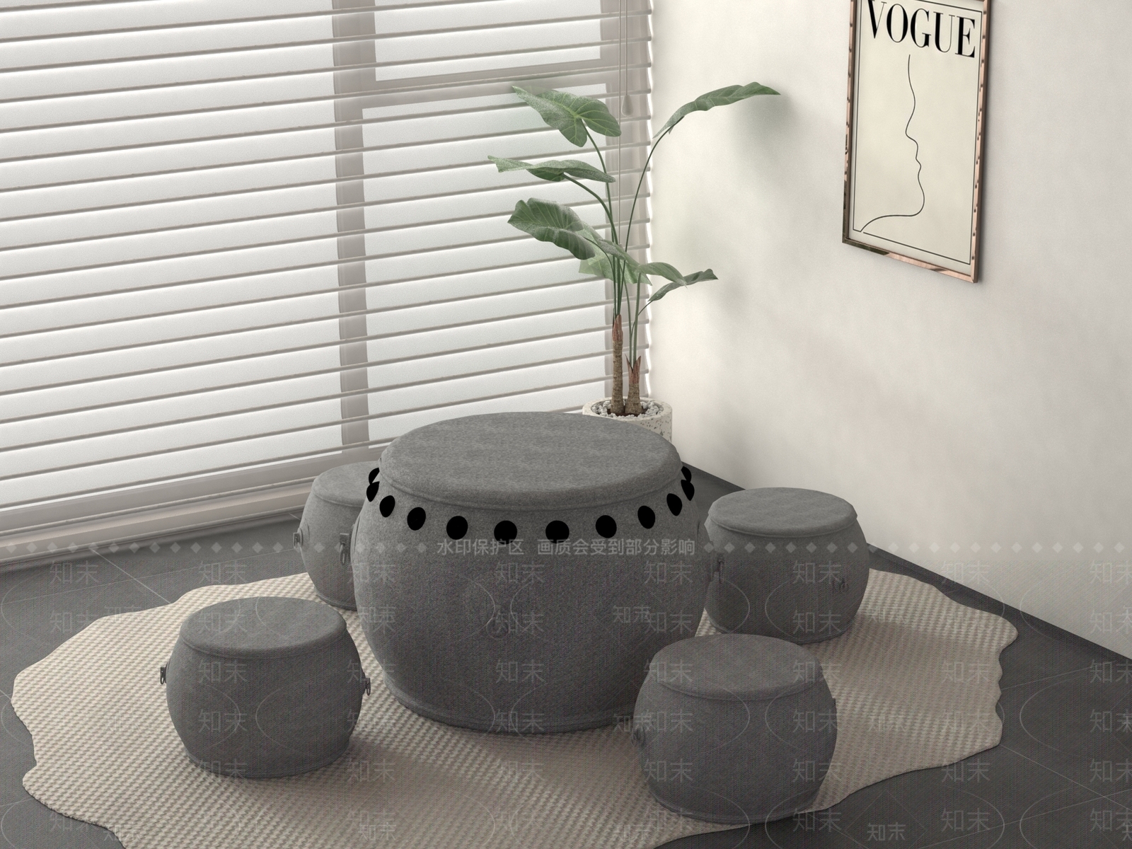 休闲桌椅SU模型下载【ID:1196490051】